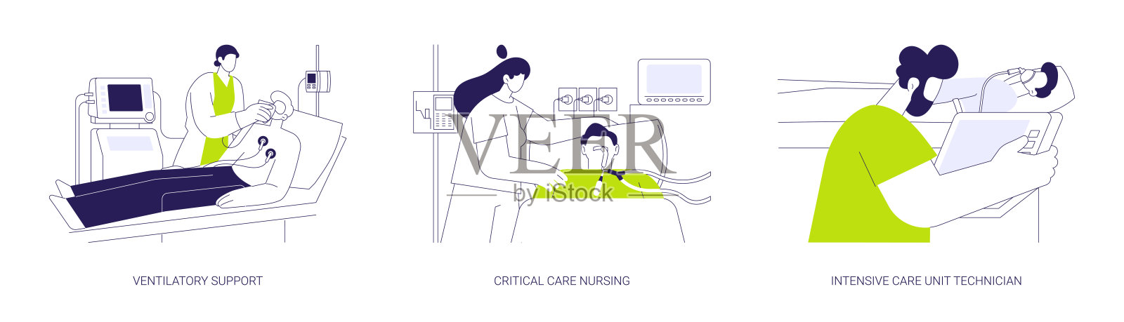 危重病医学抽象概念矢量插图。插画图片素材