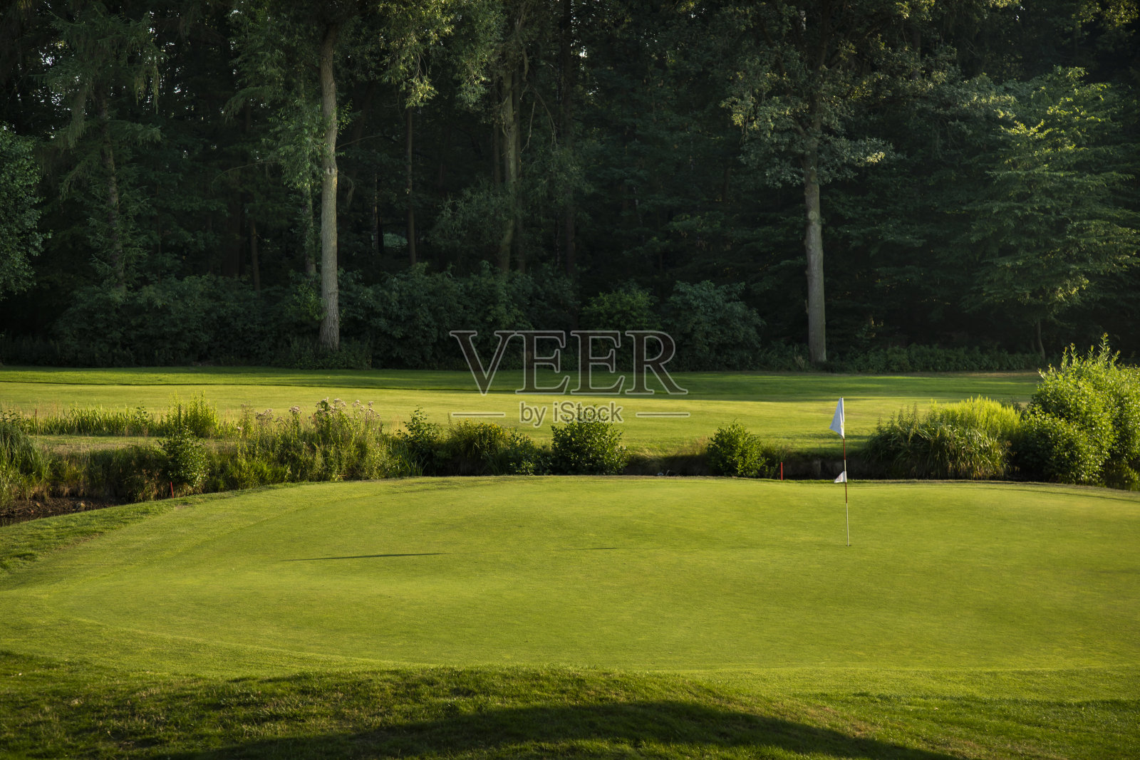 绿地上的高尔夫球场照片摄影图片