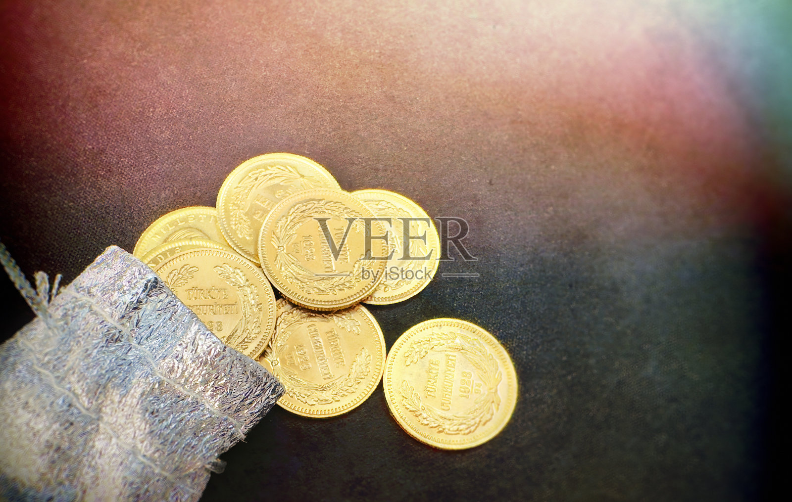 土耳其金币照片摄影图片