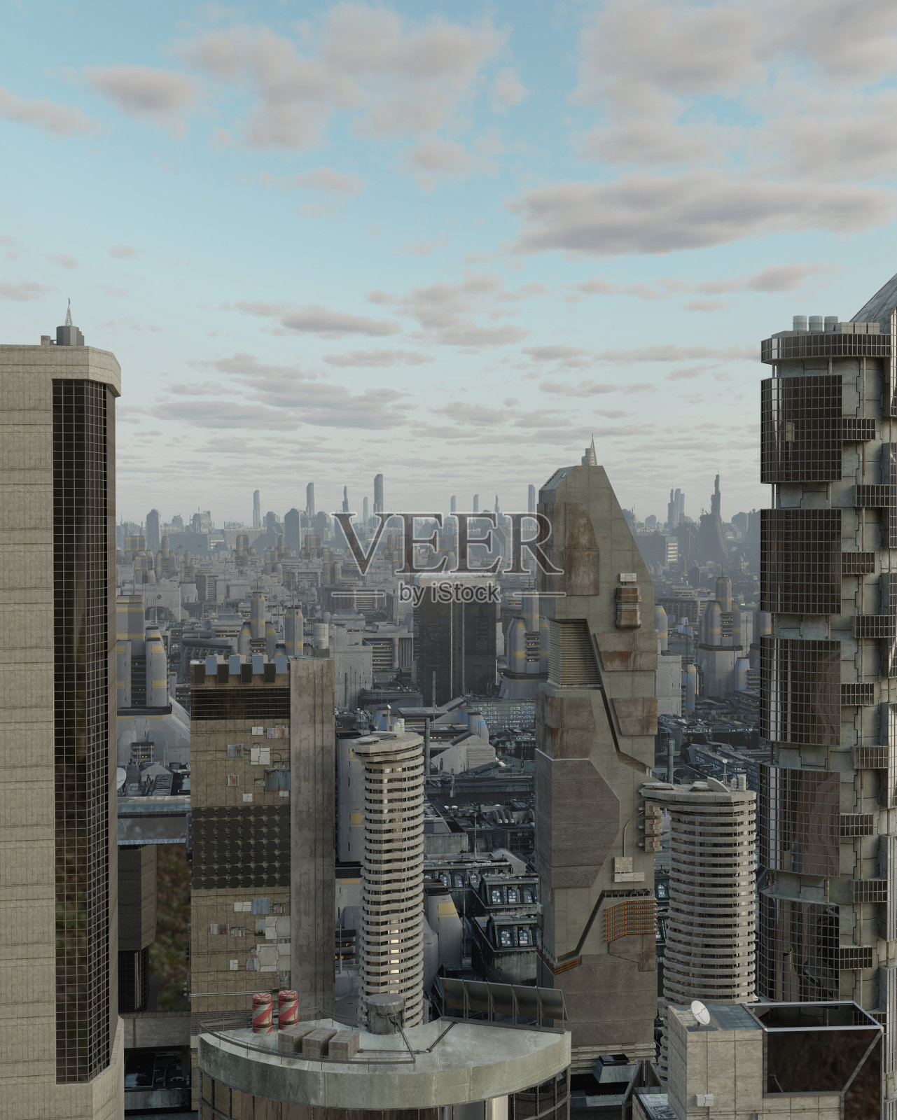 特写中的未来城市建筑照片摄影图片