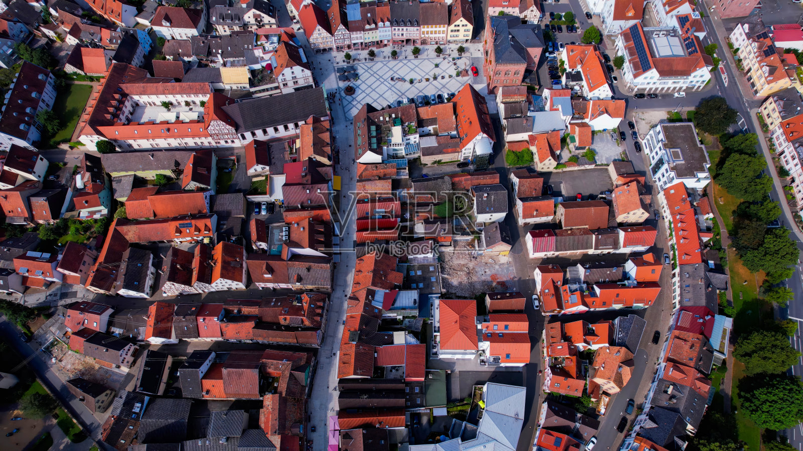 德国陶博比肖夫海姆老城的航拍图照片摄影图片