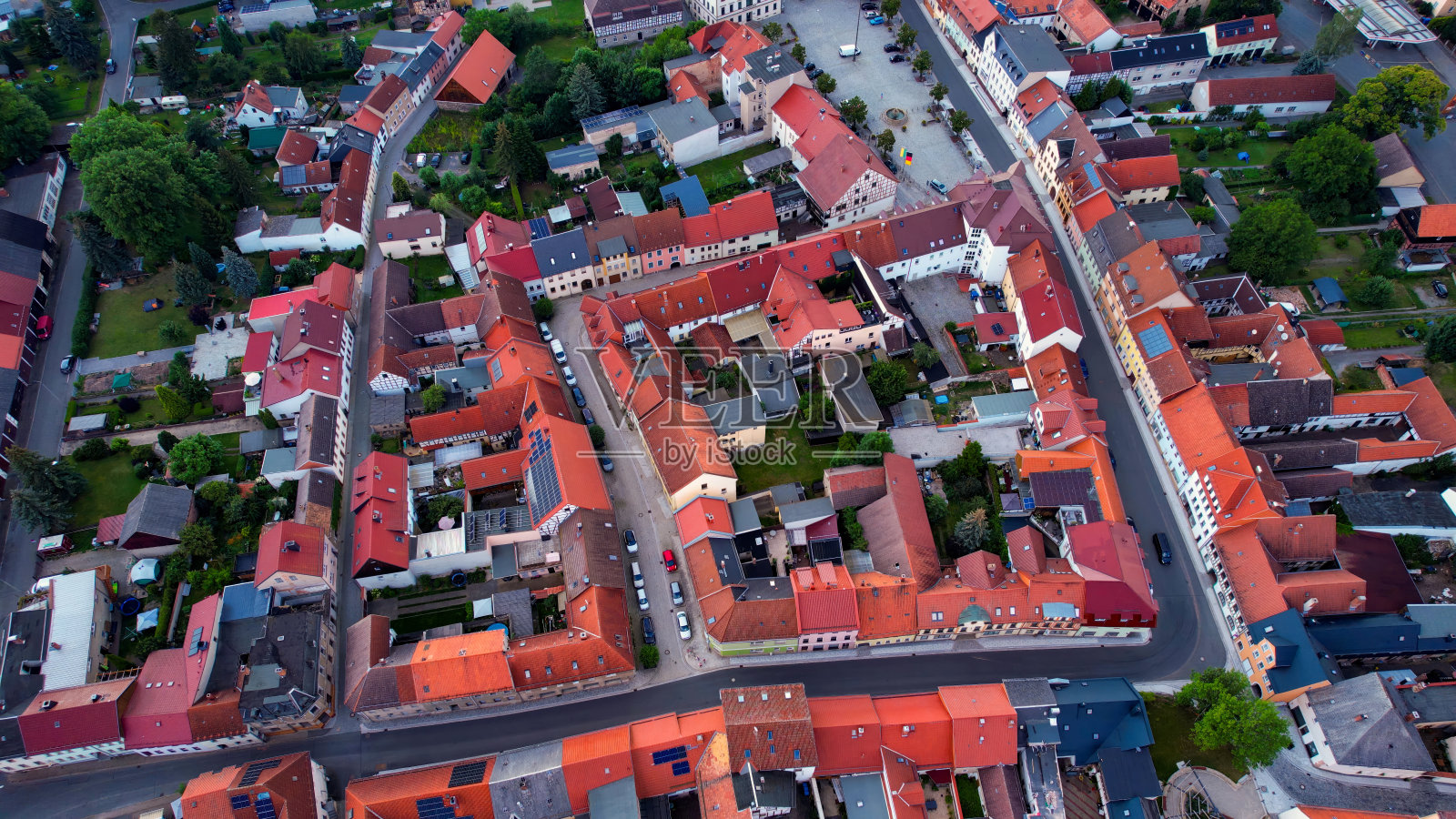 德国老城特里普提斯的航拍图照片摄影图片