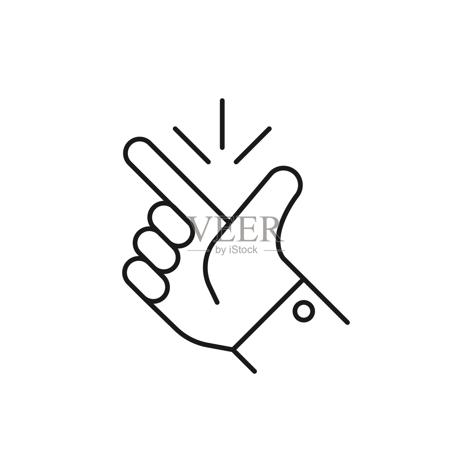 简单的图标，手指捕捉线标志-可编辑的笔画矢量插图插画图片素材