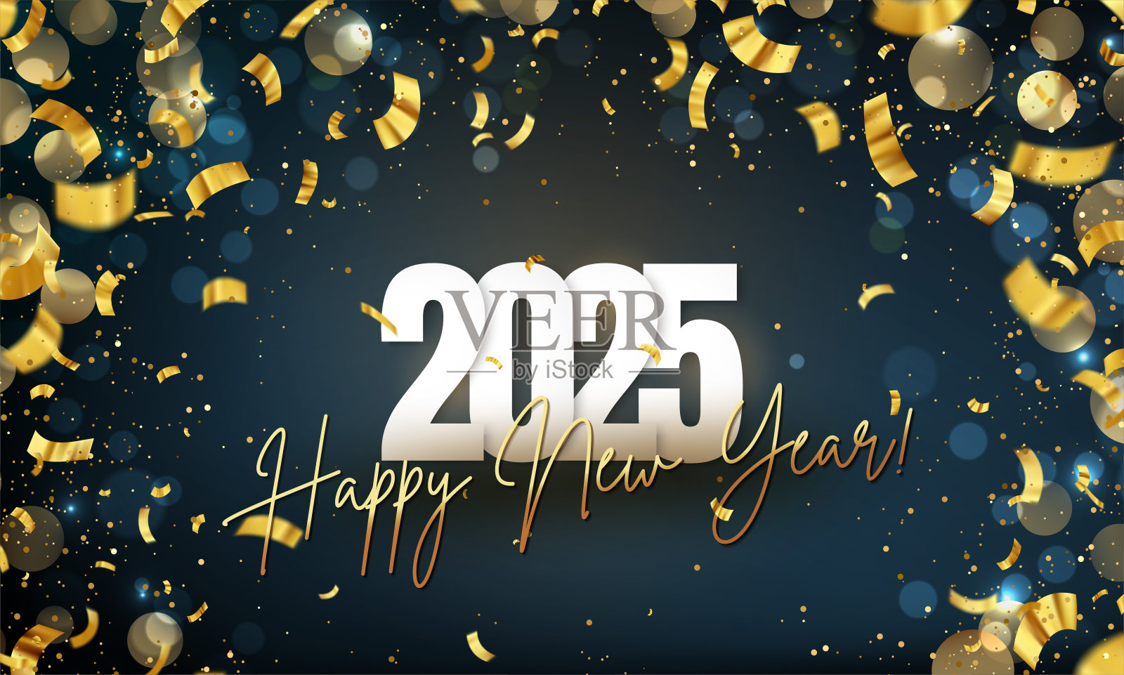 2025新年抽象亮色金色设计元素插画图片素材