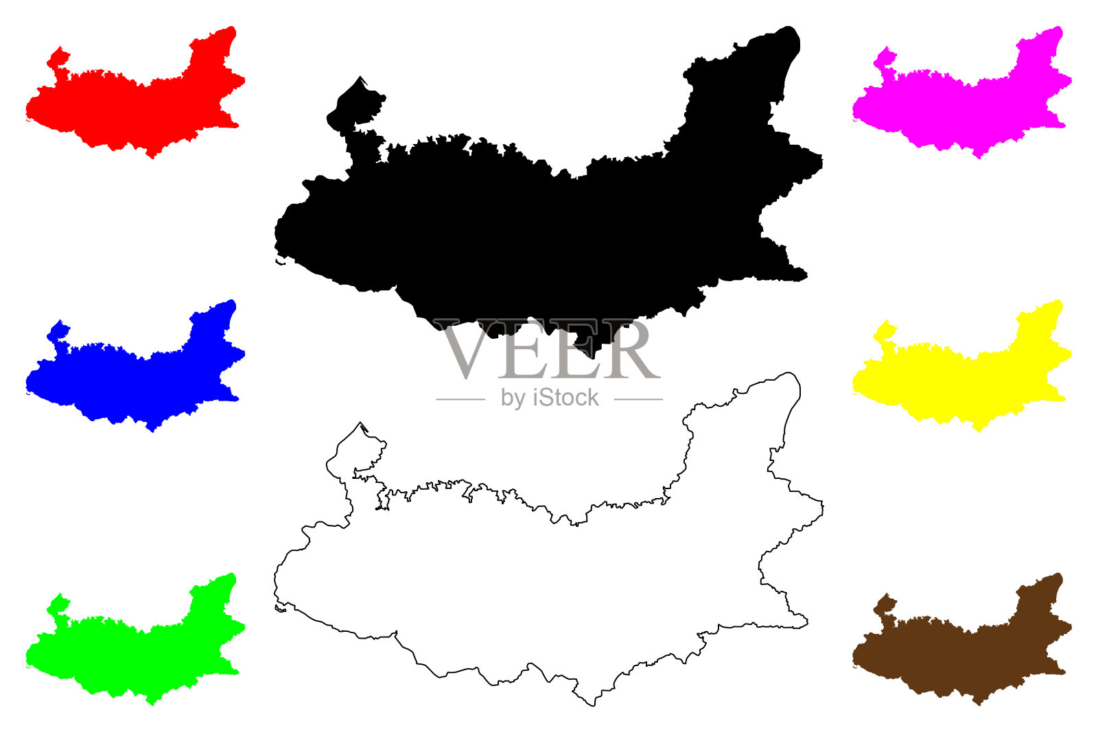 Elazig(土耳其共和国各省)地图矢量插图，涂鸦草图Elazig ili地图插画图片素材