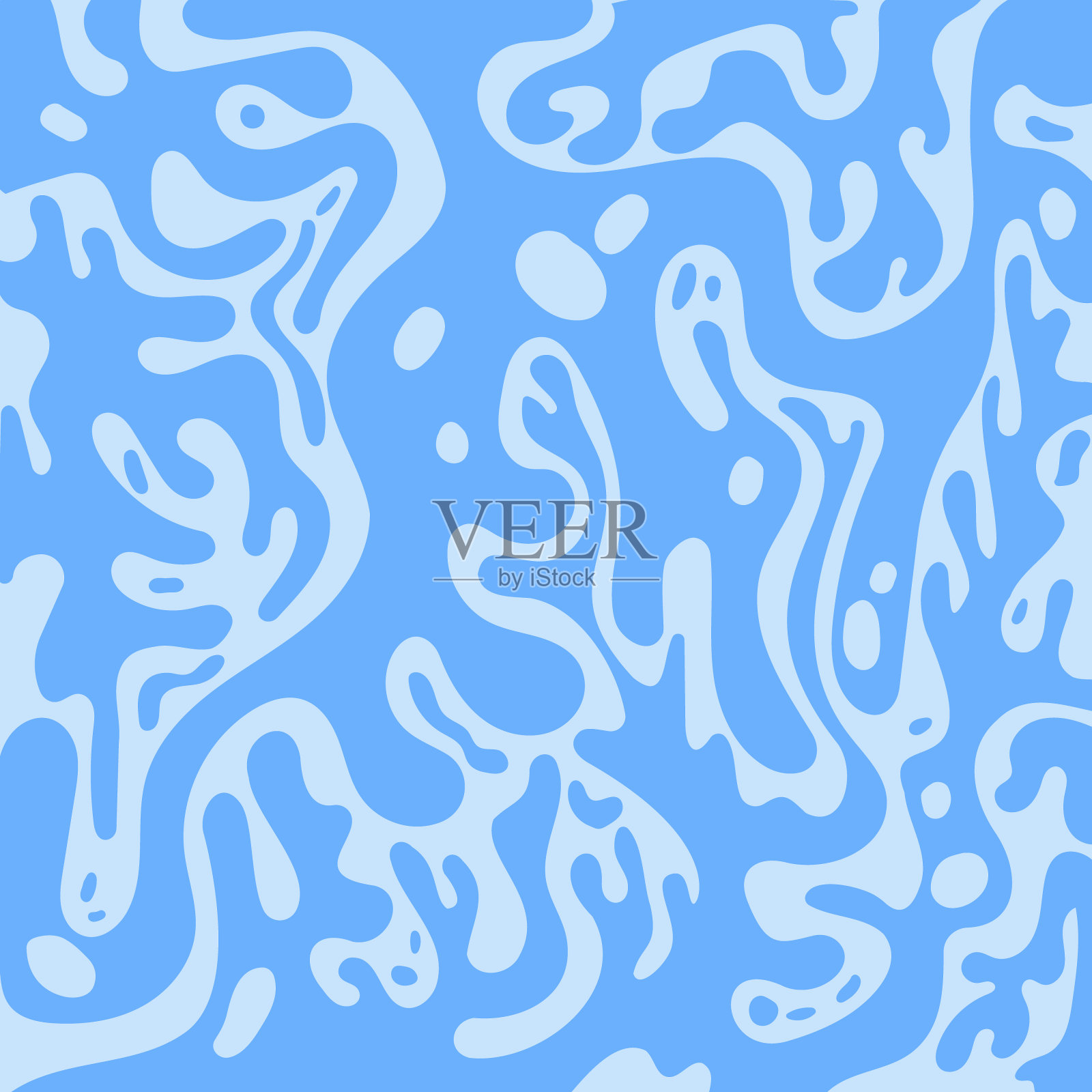 单色蓝色抽象背景。绝妙的液体波浪线设计。插画图片素材