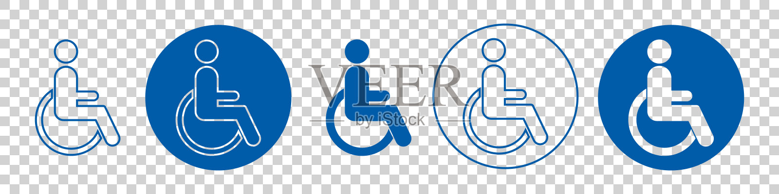 白色背景上的残疾人图标。插画图片素材