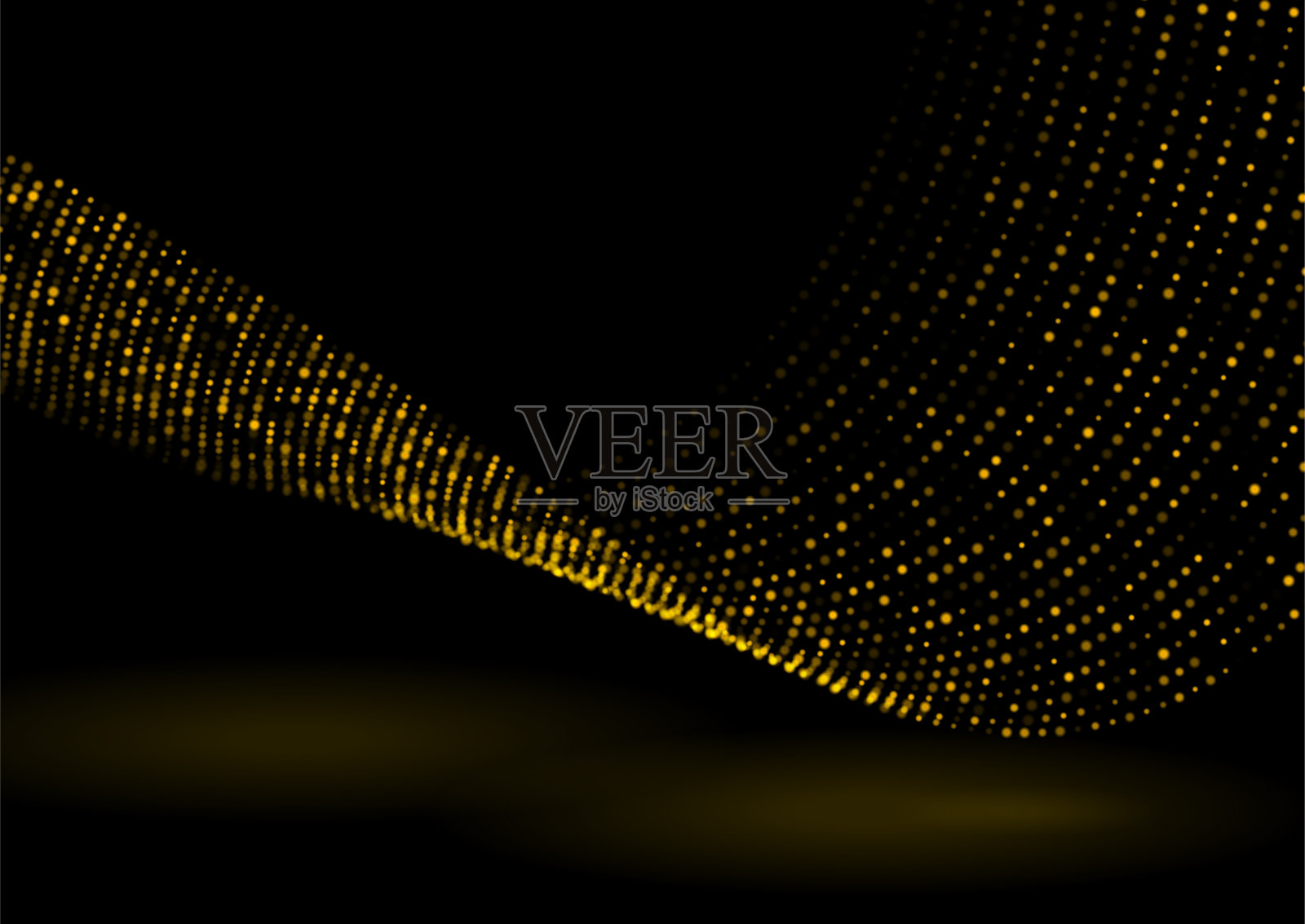 明亮发光的黄色最小点波抽象背景插画图片素材