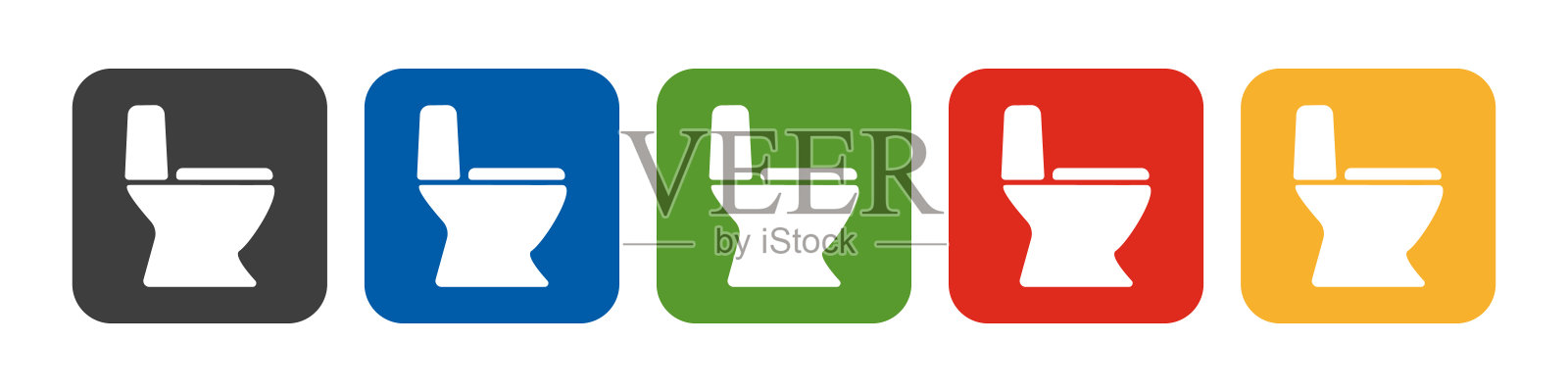 白色背景上的厕所图标。插画图片素材