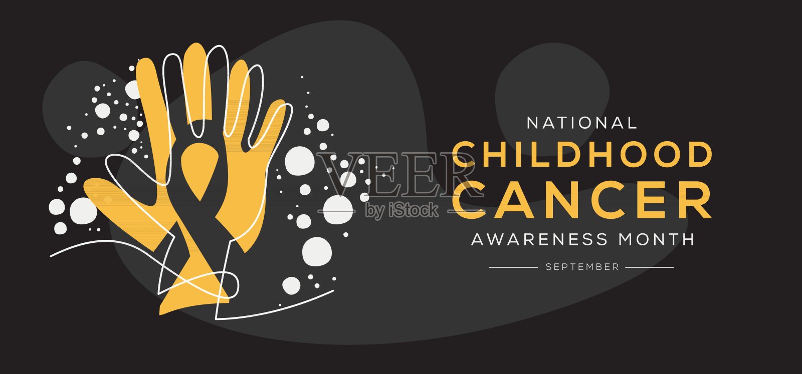 全国儿童癌症宣传月。插画图片素材