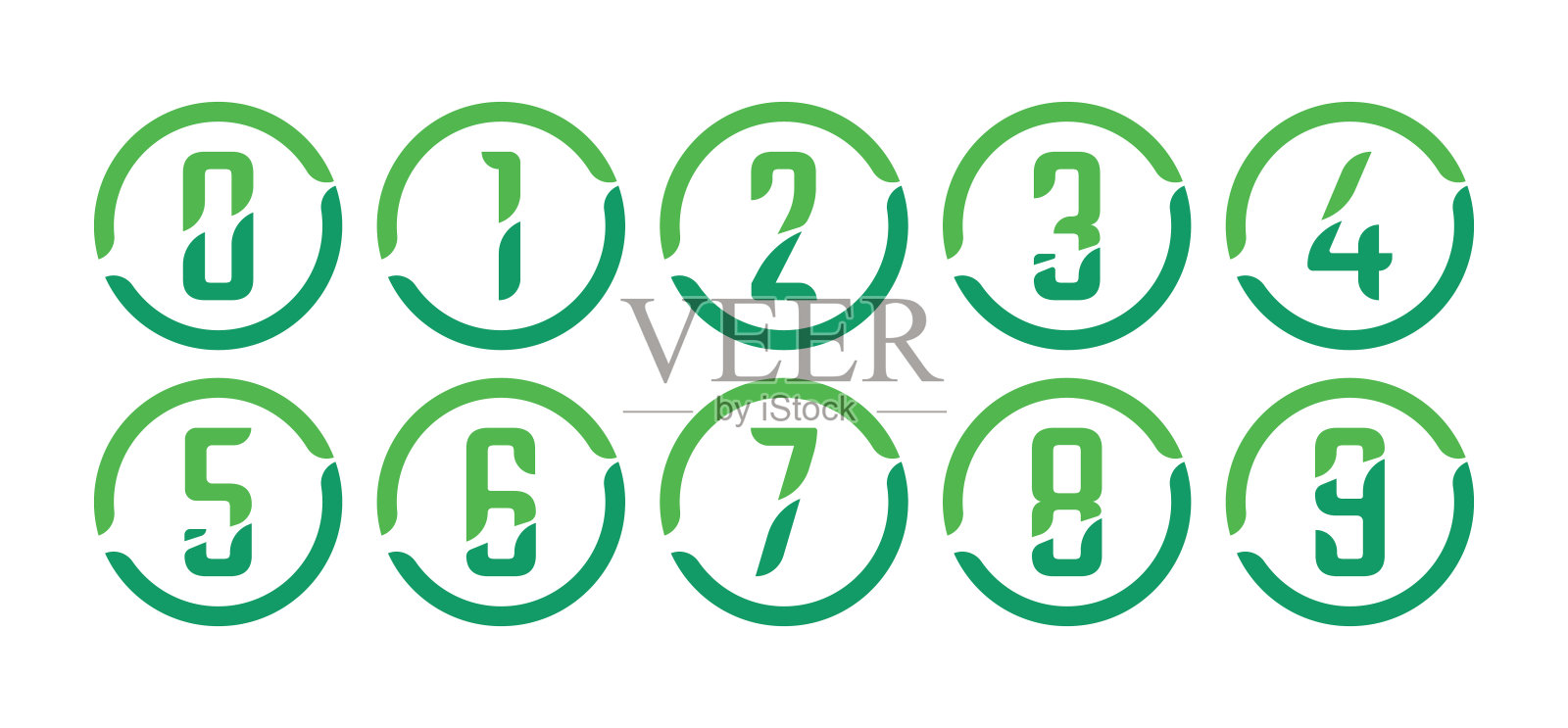 数字围成一个圆圈。向量有序数插画图片素材
