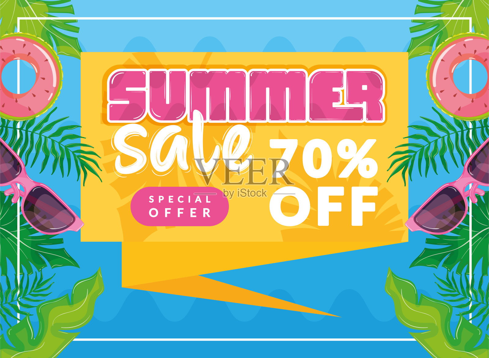 夏季销售海报特别提供矢量插画图片素材