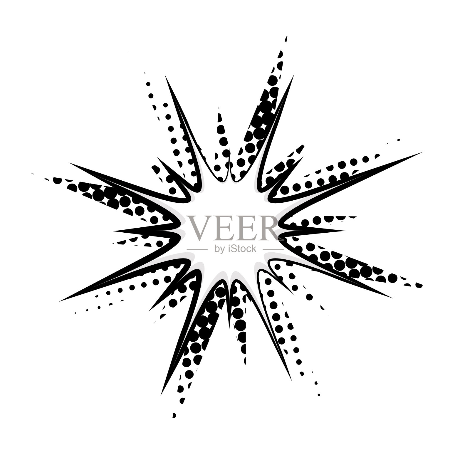 漫画风格的语音气泡与半色调的网点图案设计插画图片素材