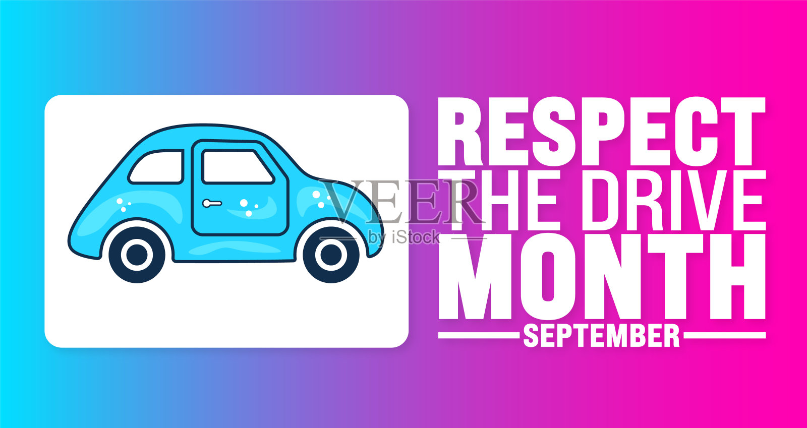 尊重驾驶月于每年九月举行。节日的概念。模板的背景，横幅，卡片，海报，标语牌，设计模板独特的形状与标准的颜色。插画图片素材