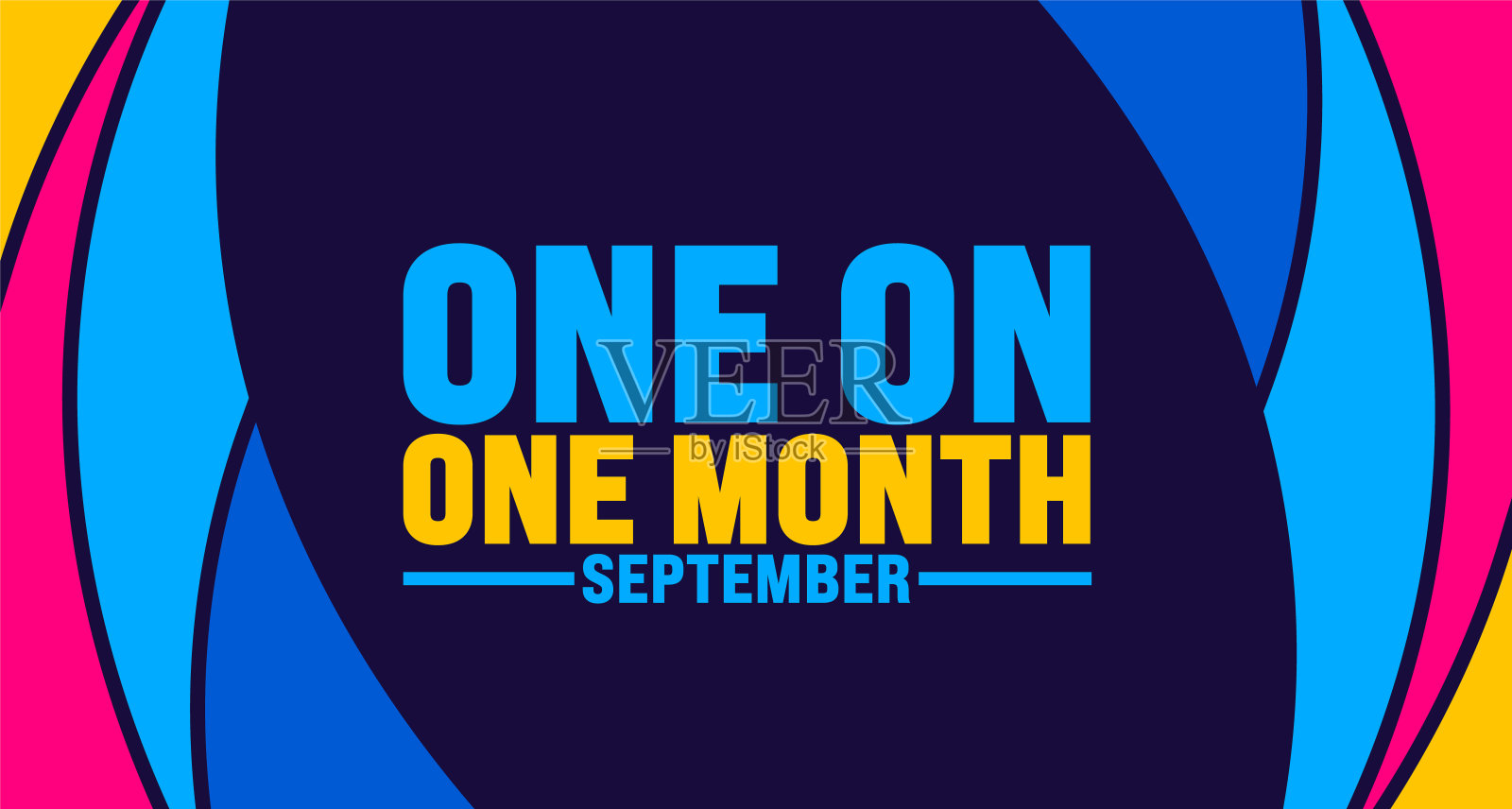 每年的九月是“一对一月”。节日的概念。模板的背景，横幅，卡片，海报，标语牌，设计模板独特的形状与标准的颜色。插画图片素材