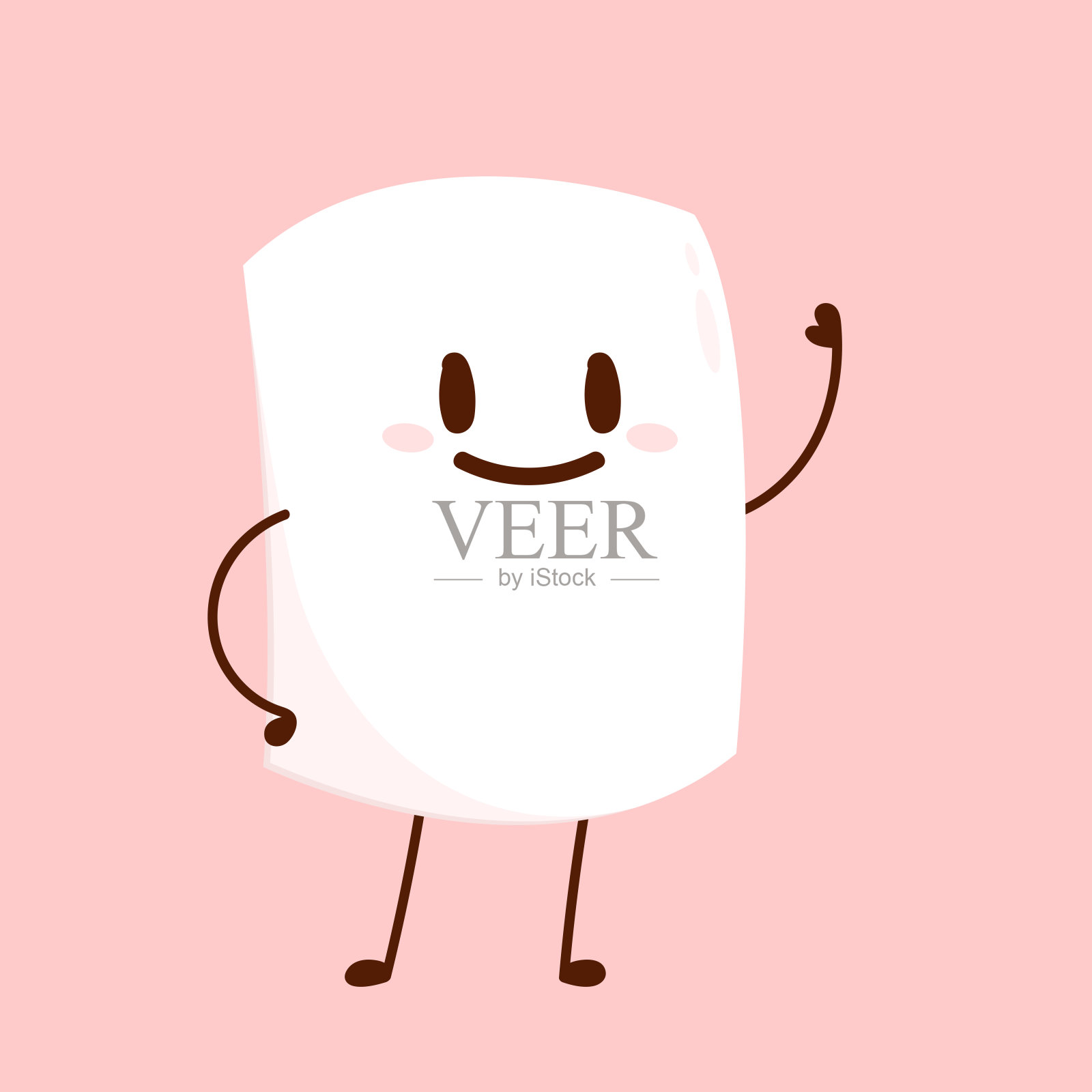 棉花糖的卡通。棉花糖角色设计。棉花糖的向量。插画图片素材