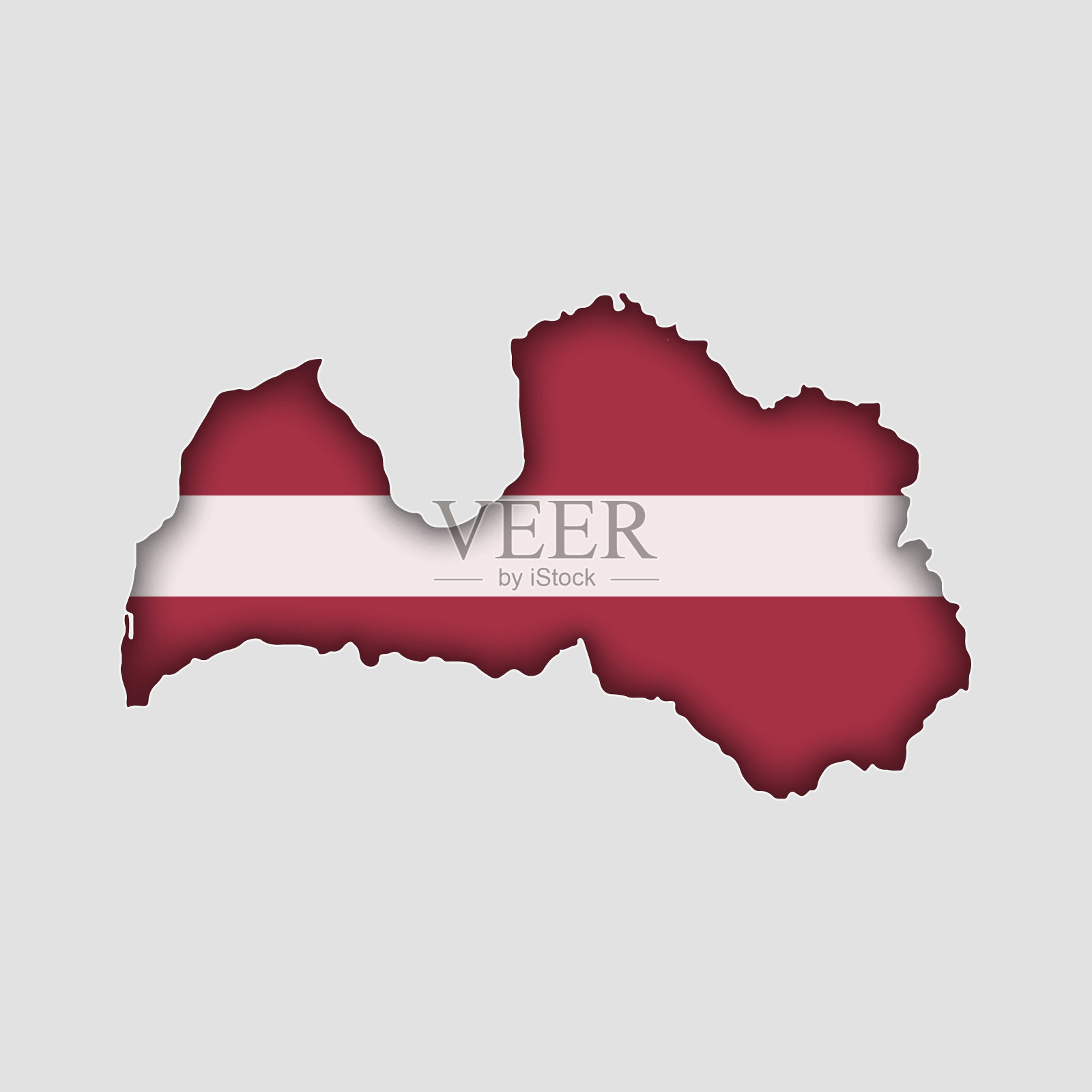 拉脱维亚地图正文中有国旗插画图片素材