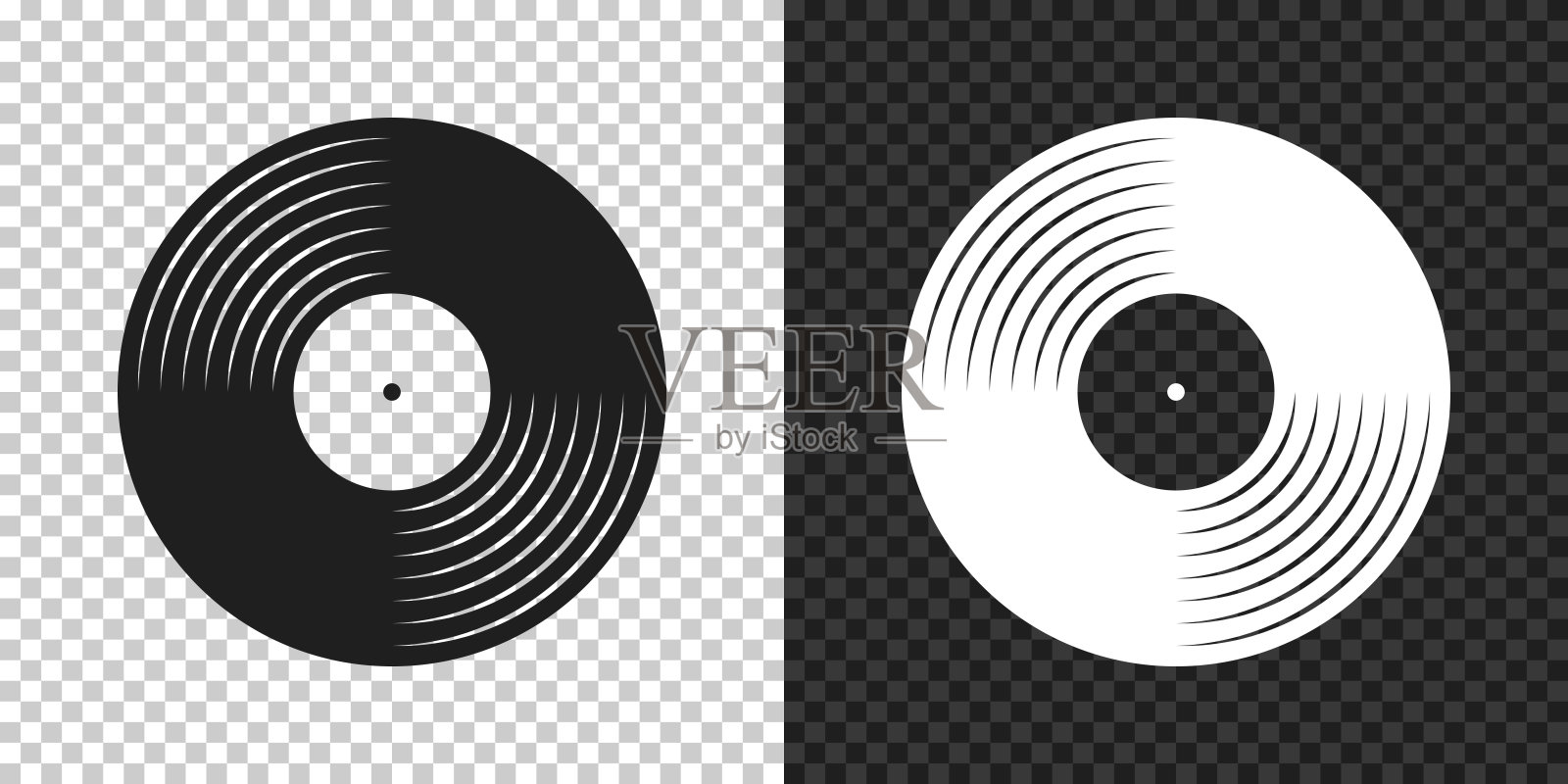 黑胶唱片。空白背景上的设计图标插画图片素材