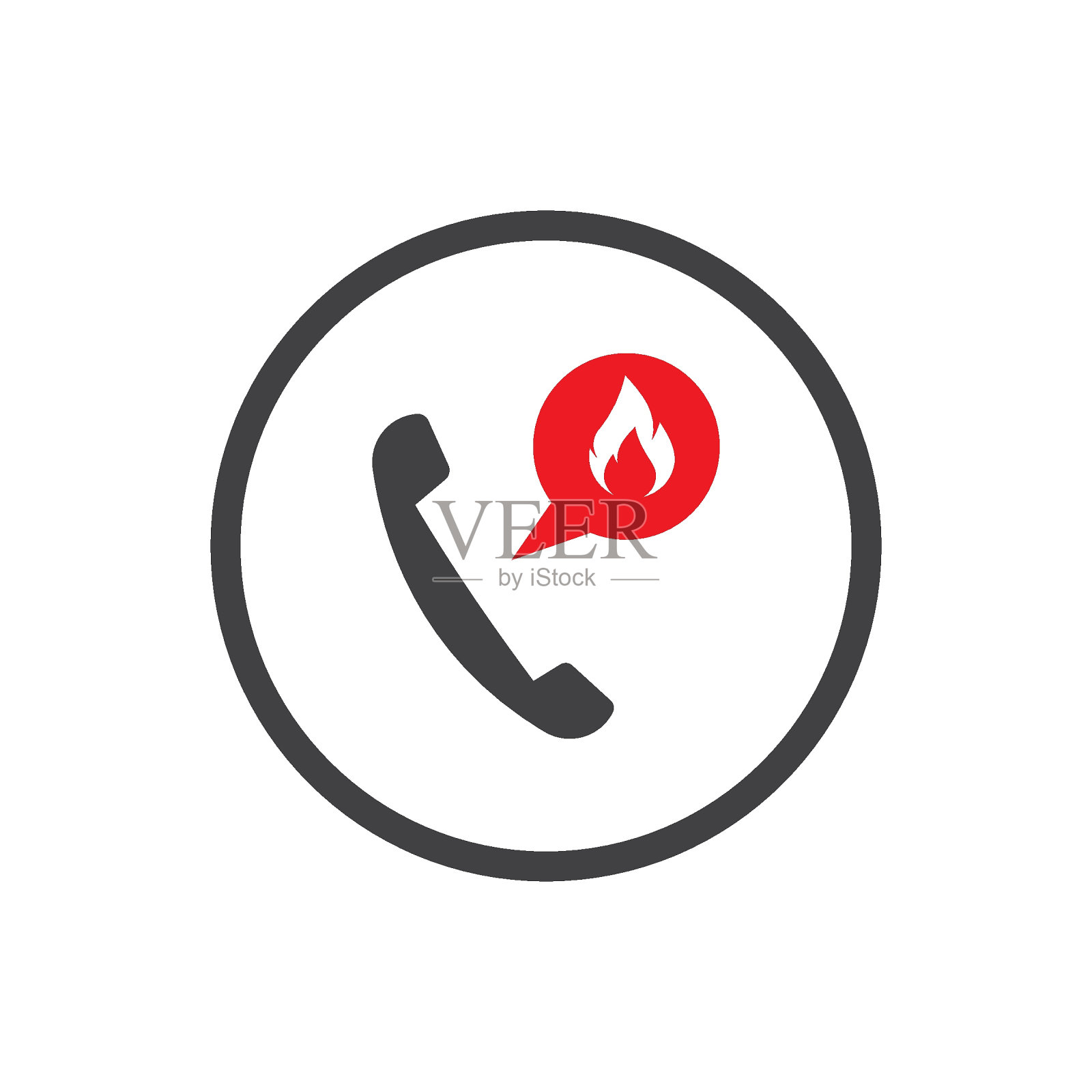 消防员图标平面设计插画图片素材