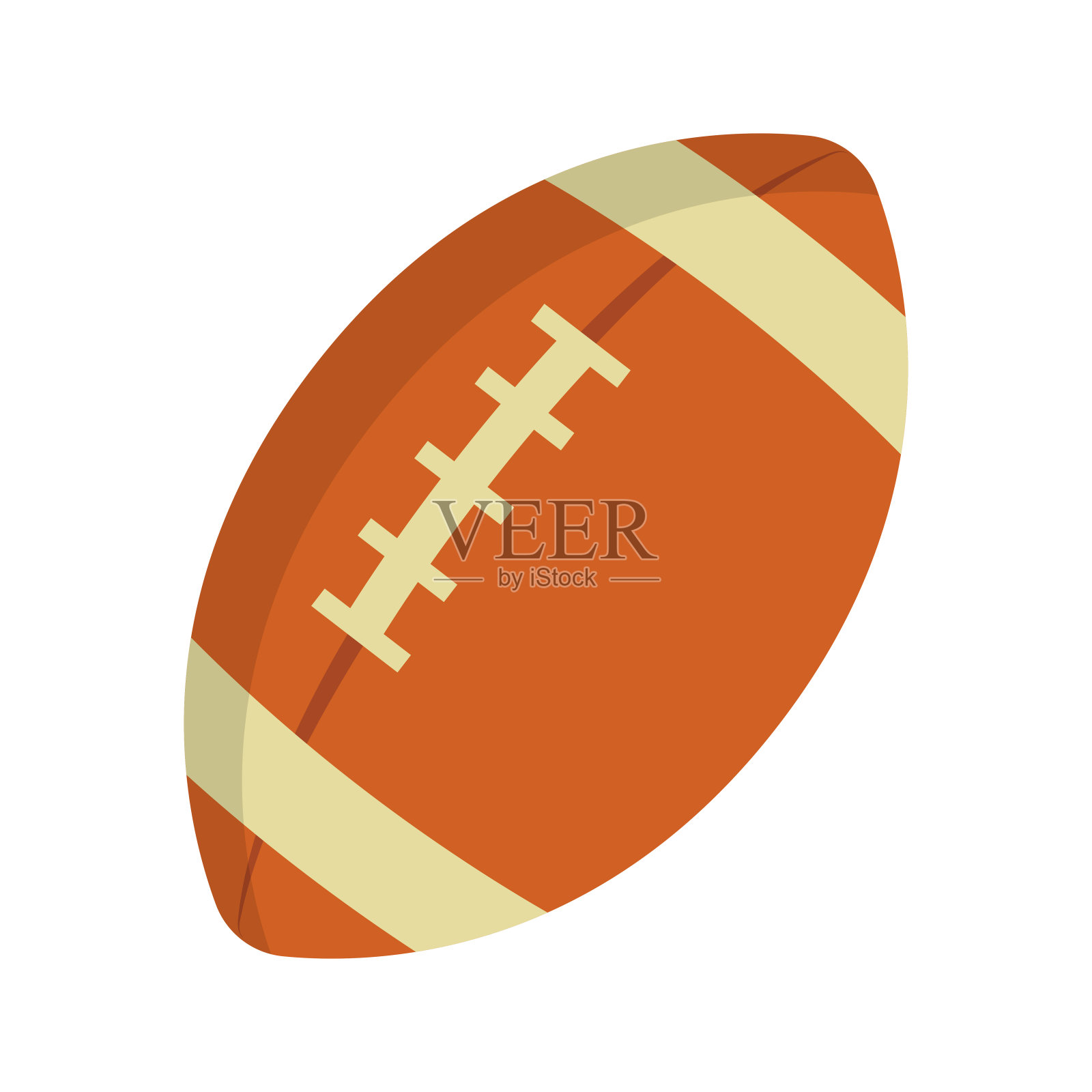 平面设计橄榄球图标。向量。插画图片素材