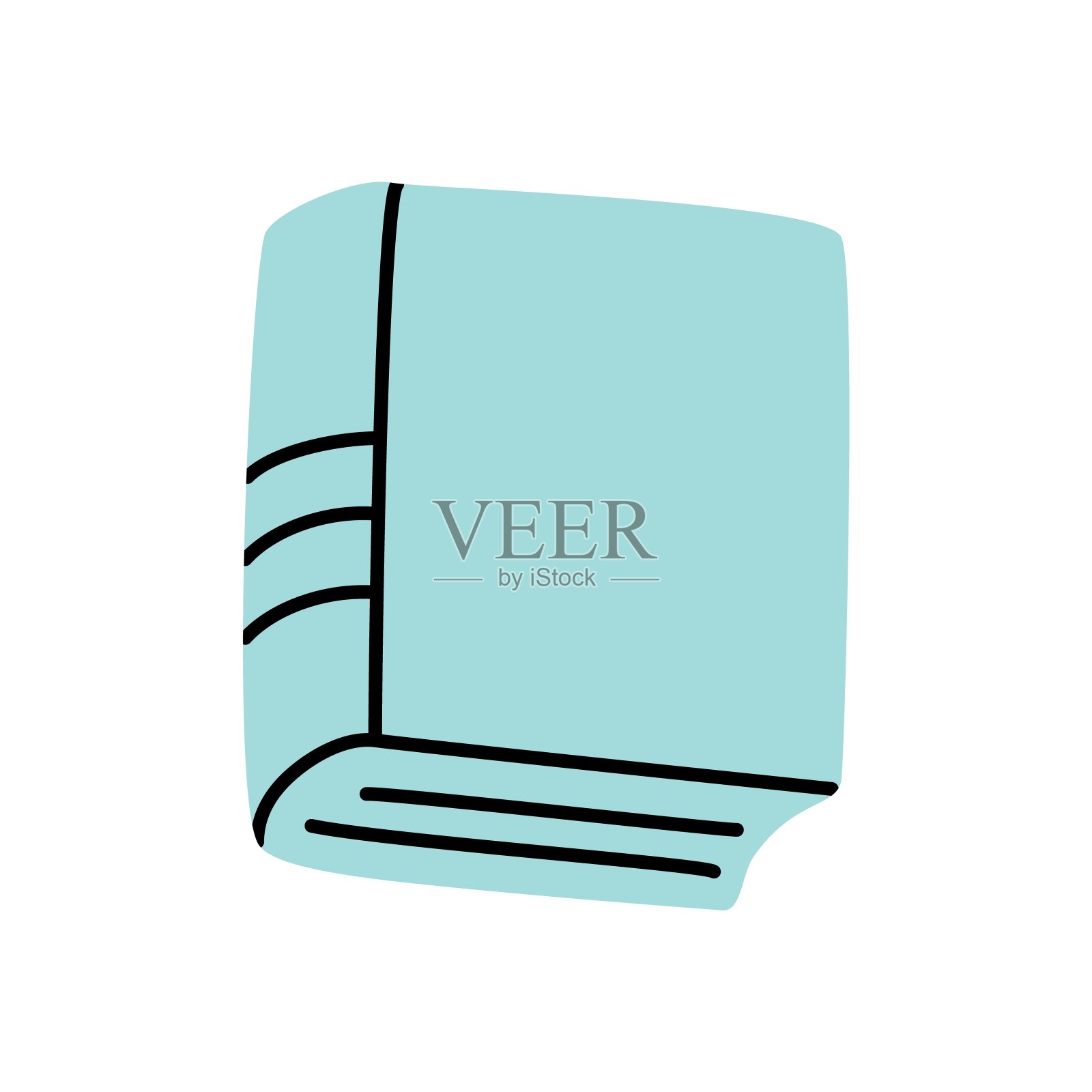 涂鸦书图标手绘在极简主义风格。知识的象征插画图片素材