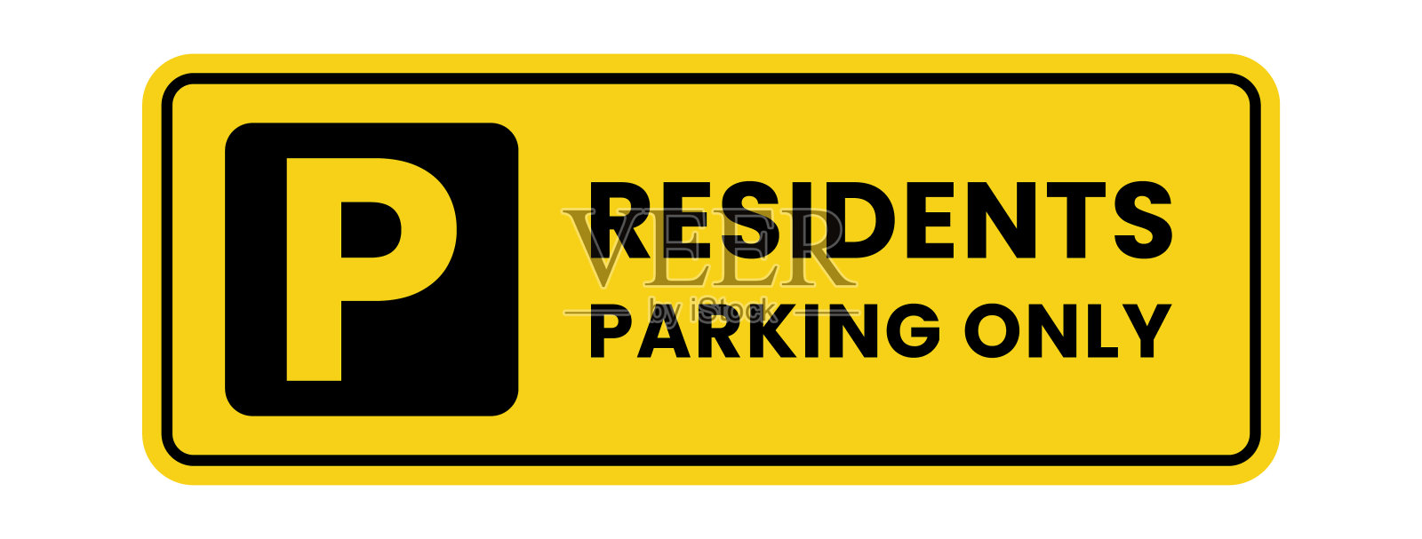 居民停车标志，标签，海报，图标符号，矢量插画图片素材