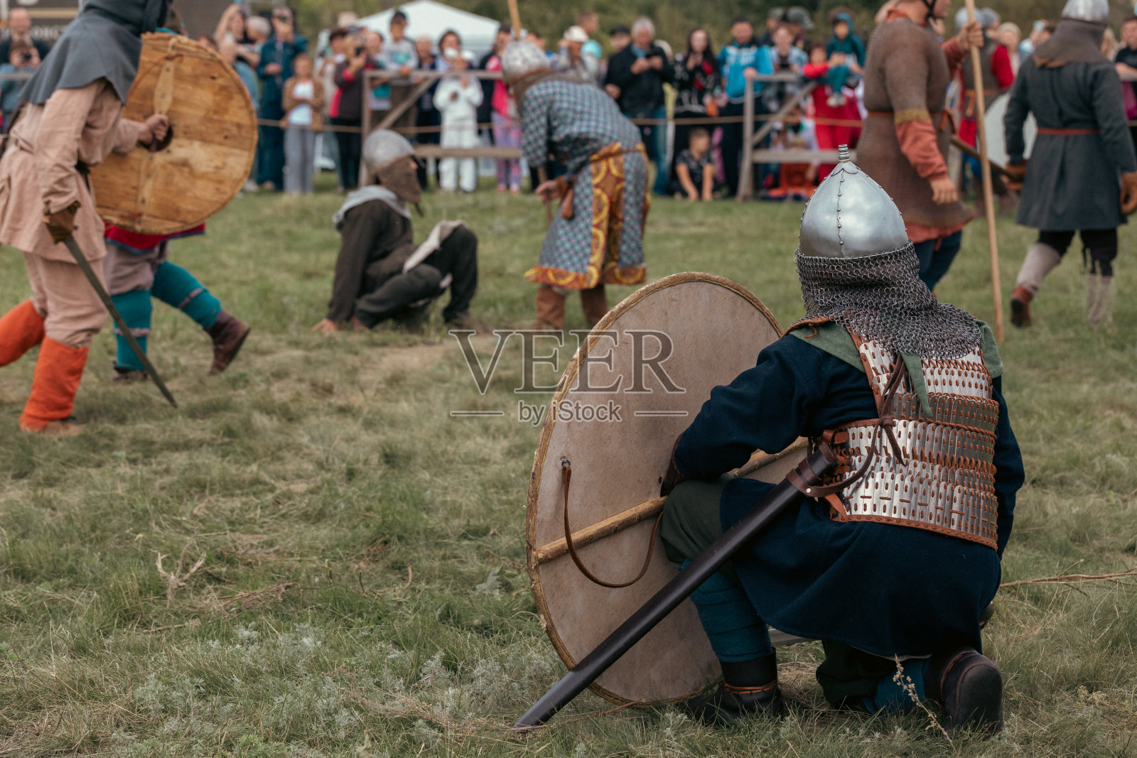 南部边境。中世纪的历史重建，精选重点。照片摄影图片