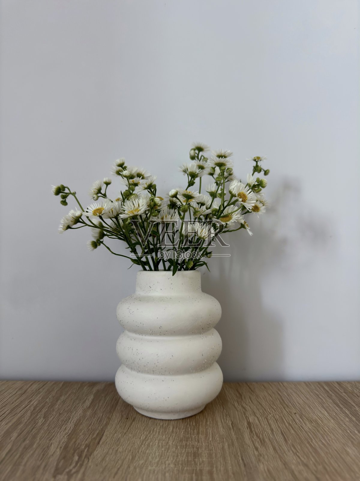 花瓶里的夏日白花照片摄影图片