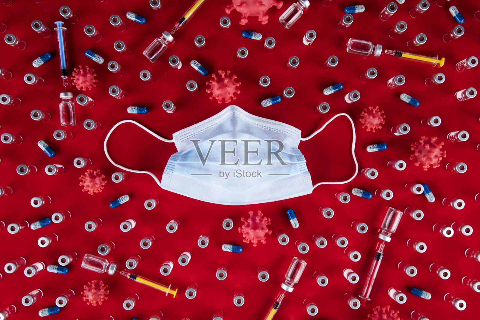 隔离口罩和冠状病毒防护，大流行背景照片摄影图片