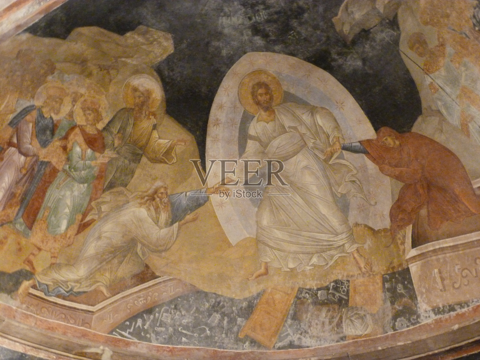 《复活壁画》，伊斯坦布尔，乔拉的拜占庭圣救主教堂，自2020年起改建为清真寺照片摄影图片