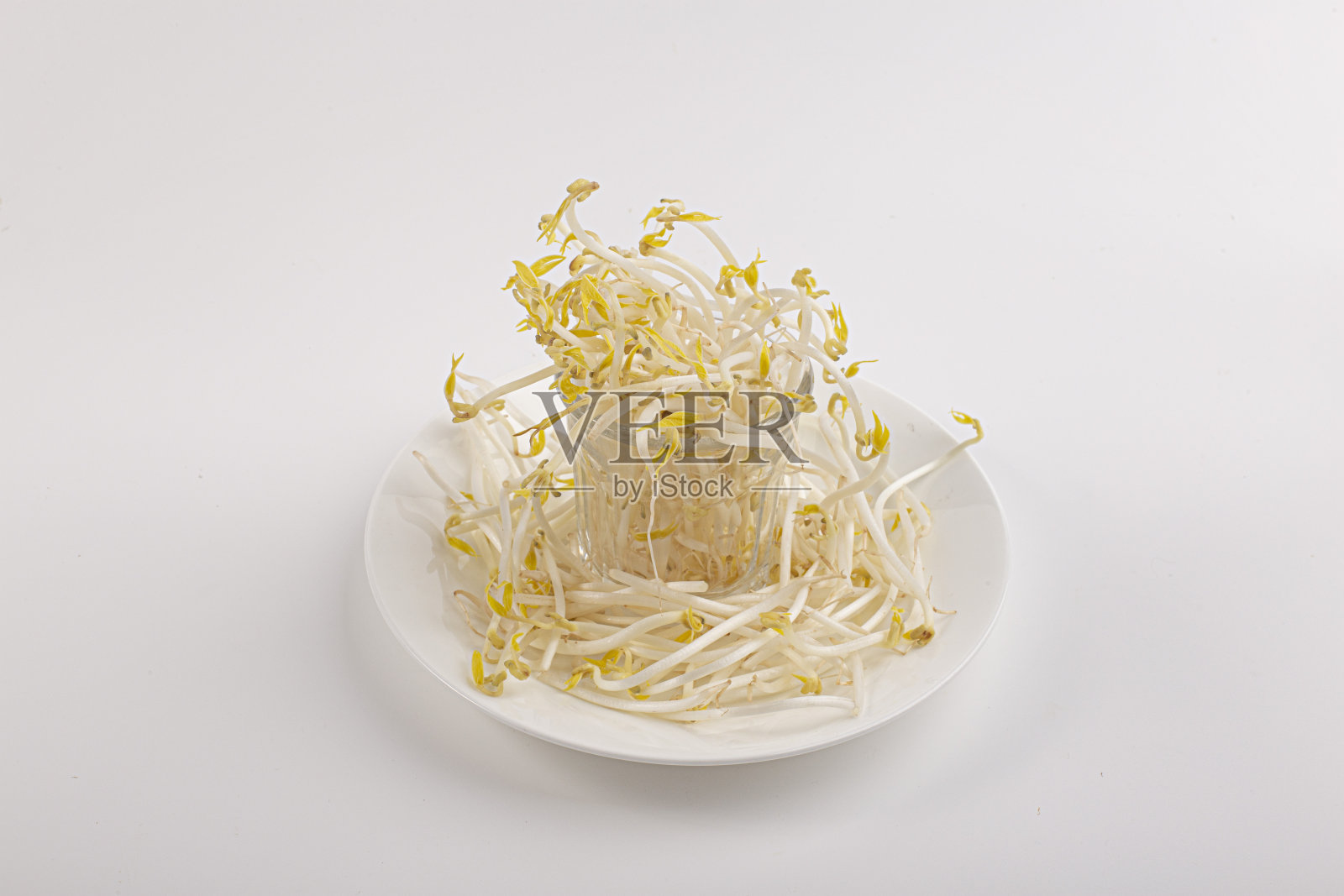 白底绿豆芽照片摄影图片