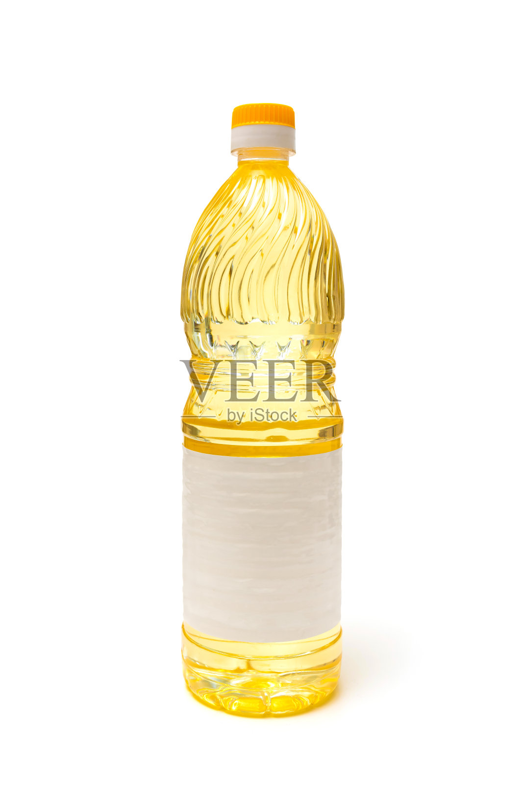 瓶中葵花籽油在塑料瓶上隔离白色照片摄影图片