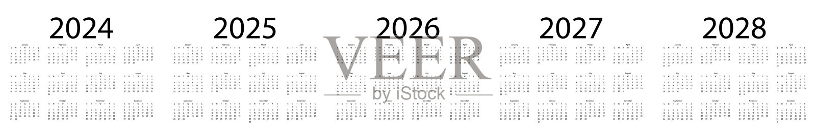 日历模板集插画图片素材