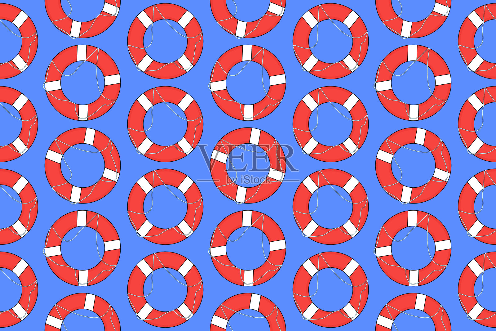 无缝救生圈图案插画图片素材