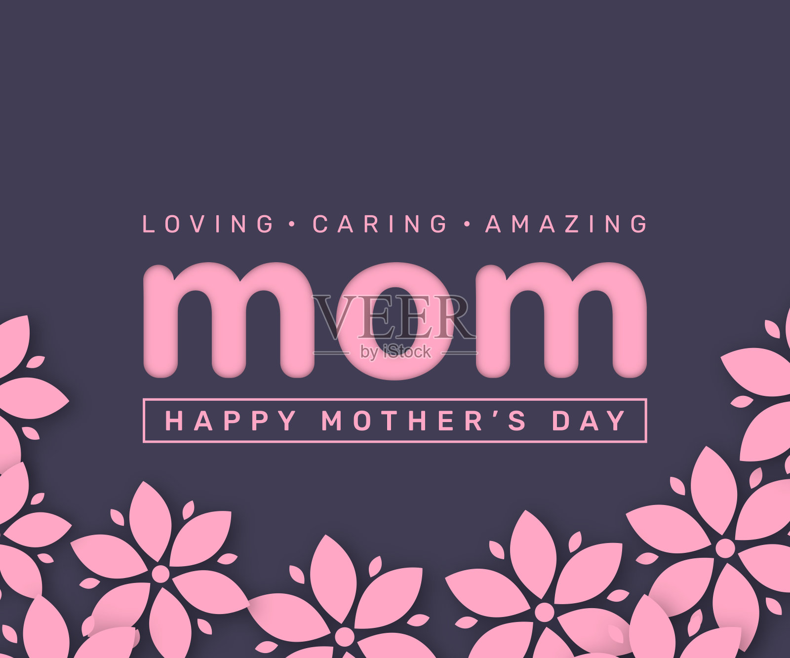 爱和关心妈妈母亲节快乐的社交媒体设计在可爱的颜色。国际母亲节壁纸插画图片素材