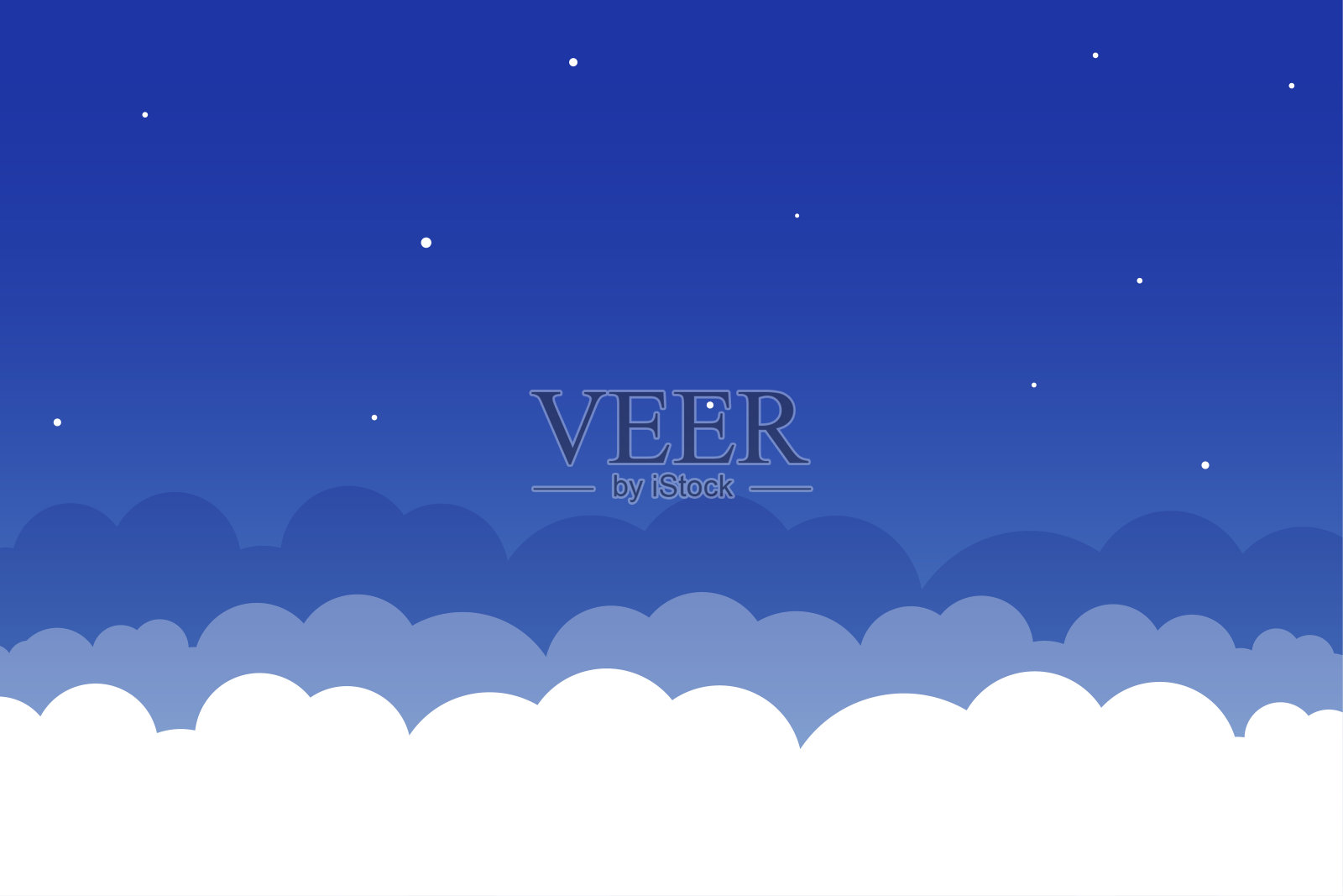 漫画灵感蓬松多云夜空壁纸设计插画图片素材