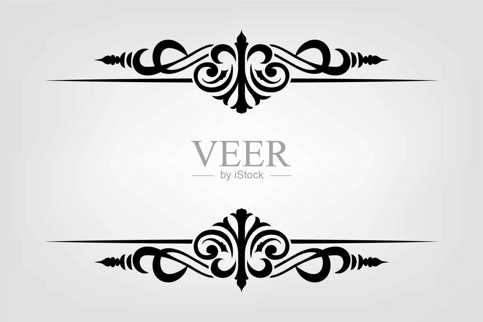 经典复古巴洛克维多利亚框架分离元素经典婚礼邀请插画图片素材