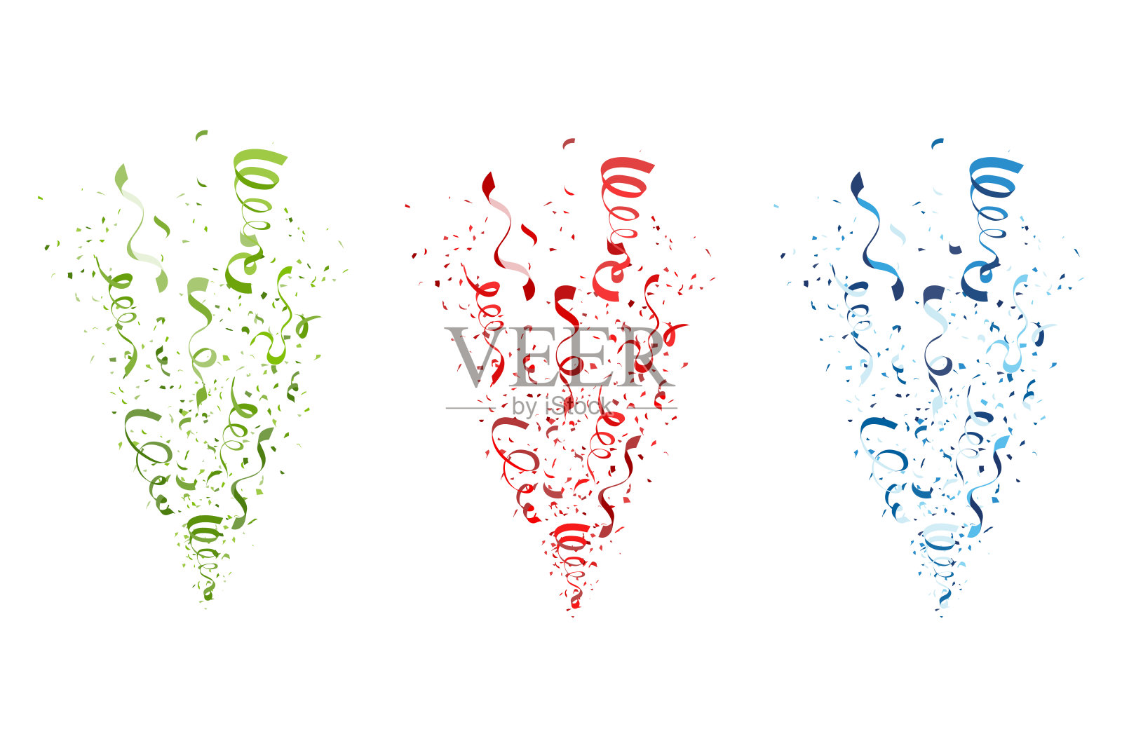 五彩纸屑和蛇形彩带插画图片素材