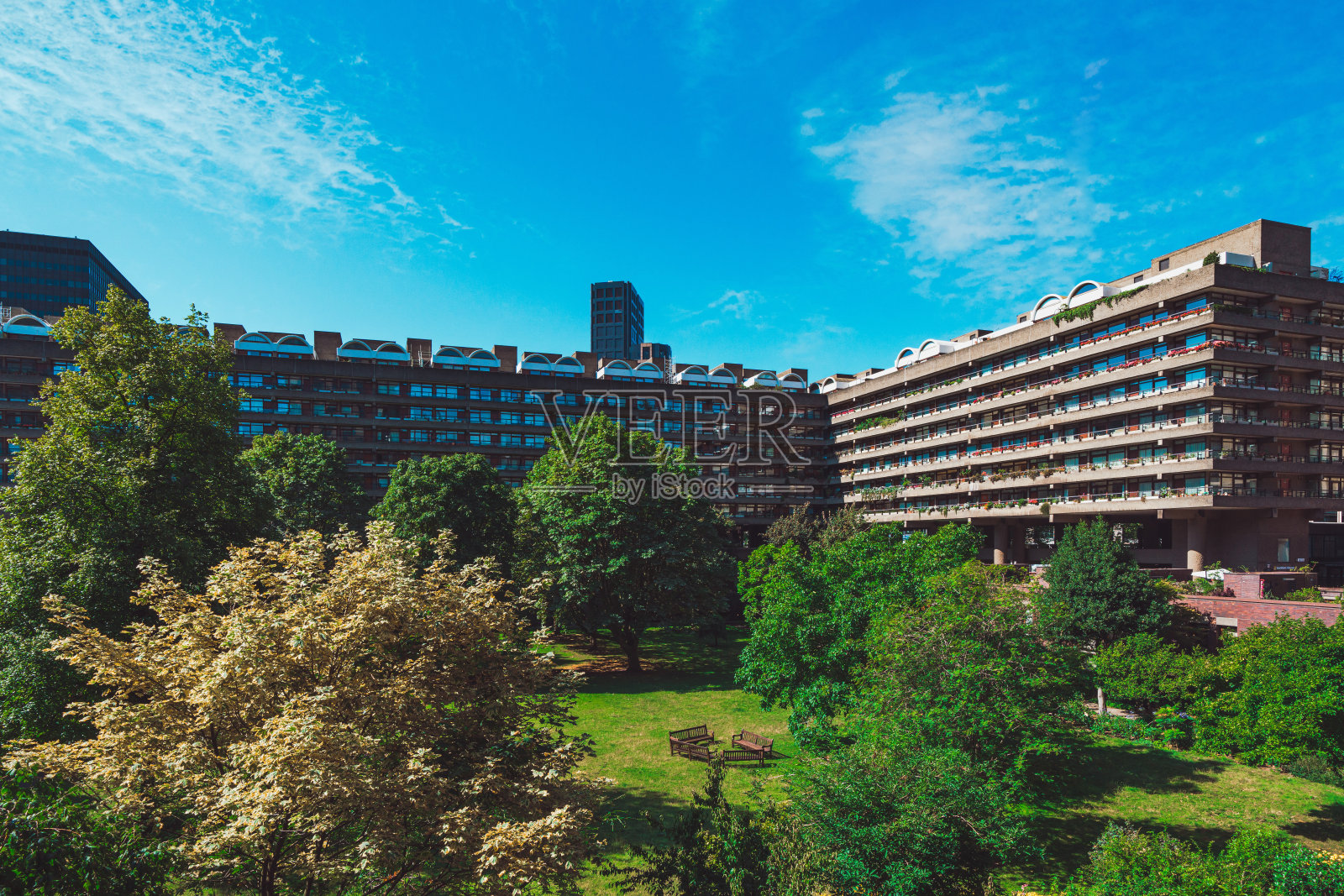 巴比肯住宅区综合体-英格兰伦敦照片摄影图片