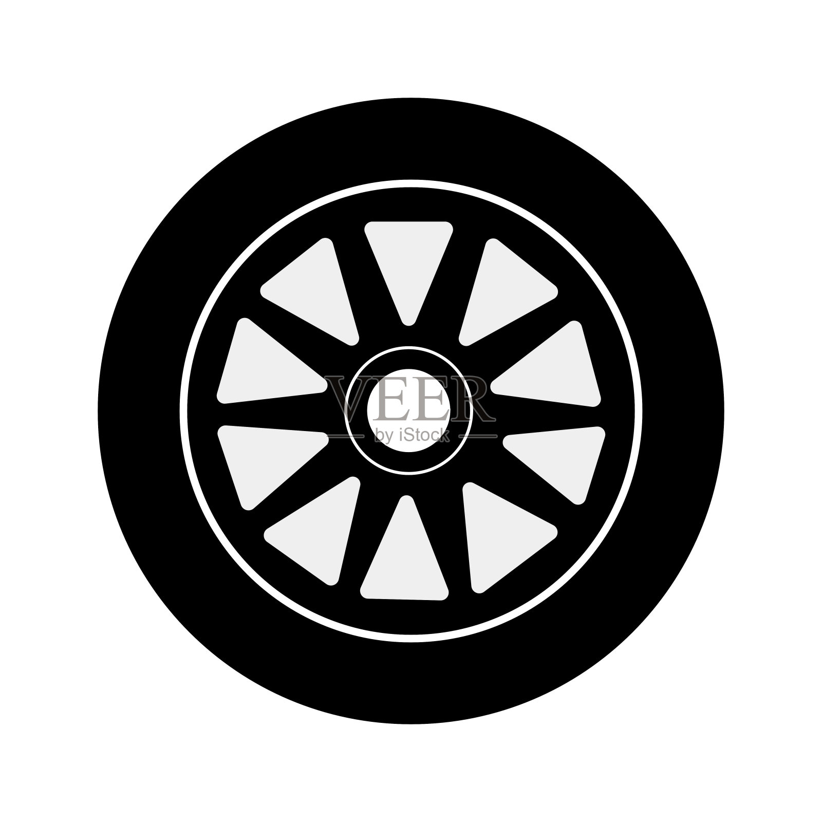 轮胎图标隔离在白色背景。插画图片素材