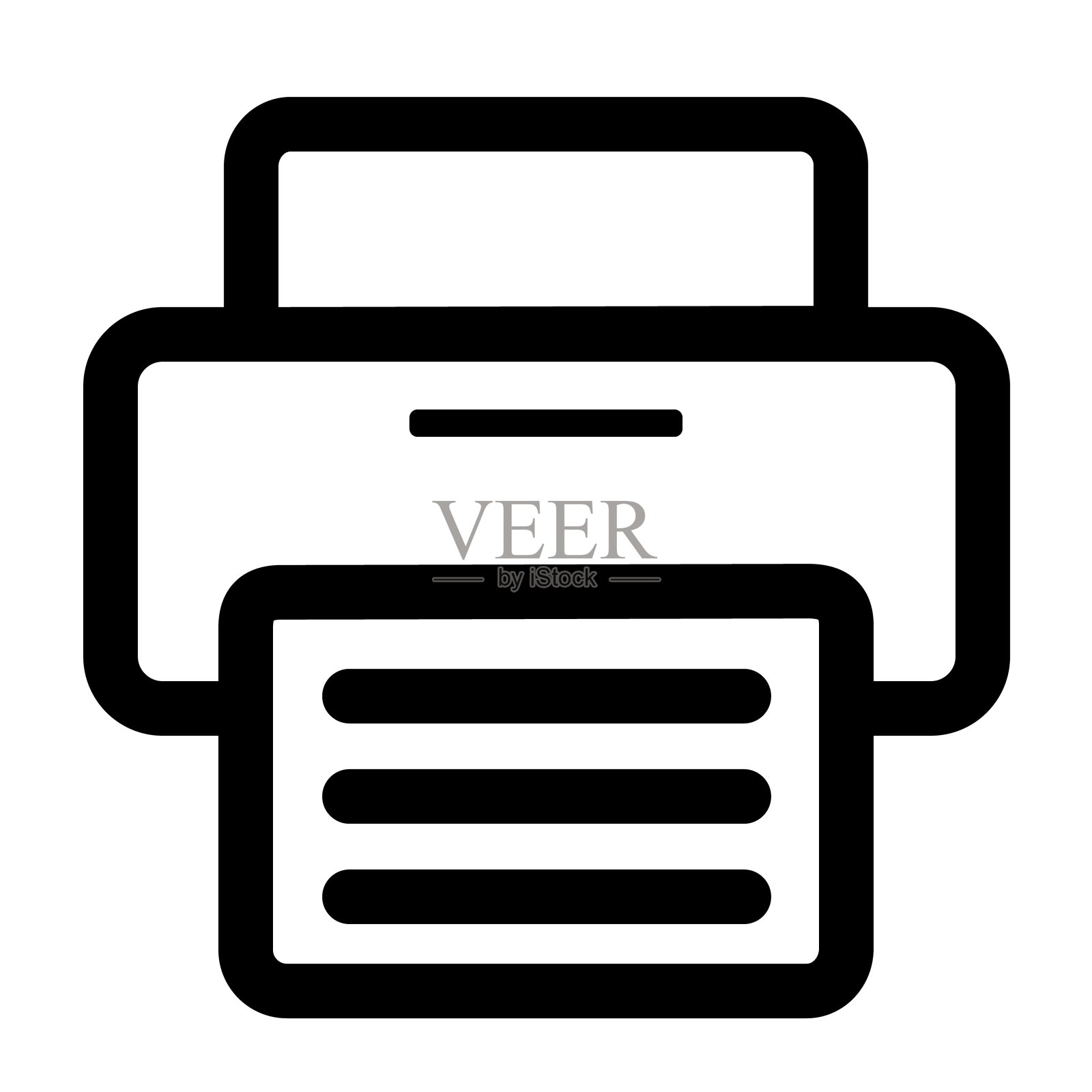 打印机图标孤立在白色背景上插画图片素材