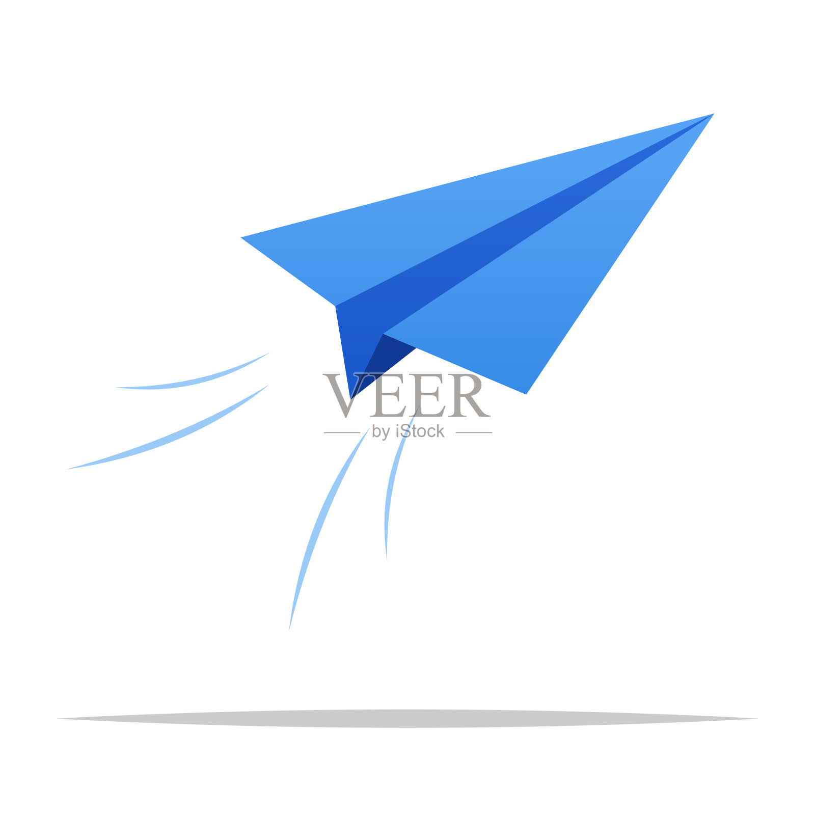 蓝色纸平面矢量孤立插图插画图片素材