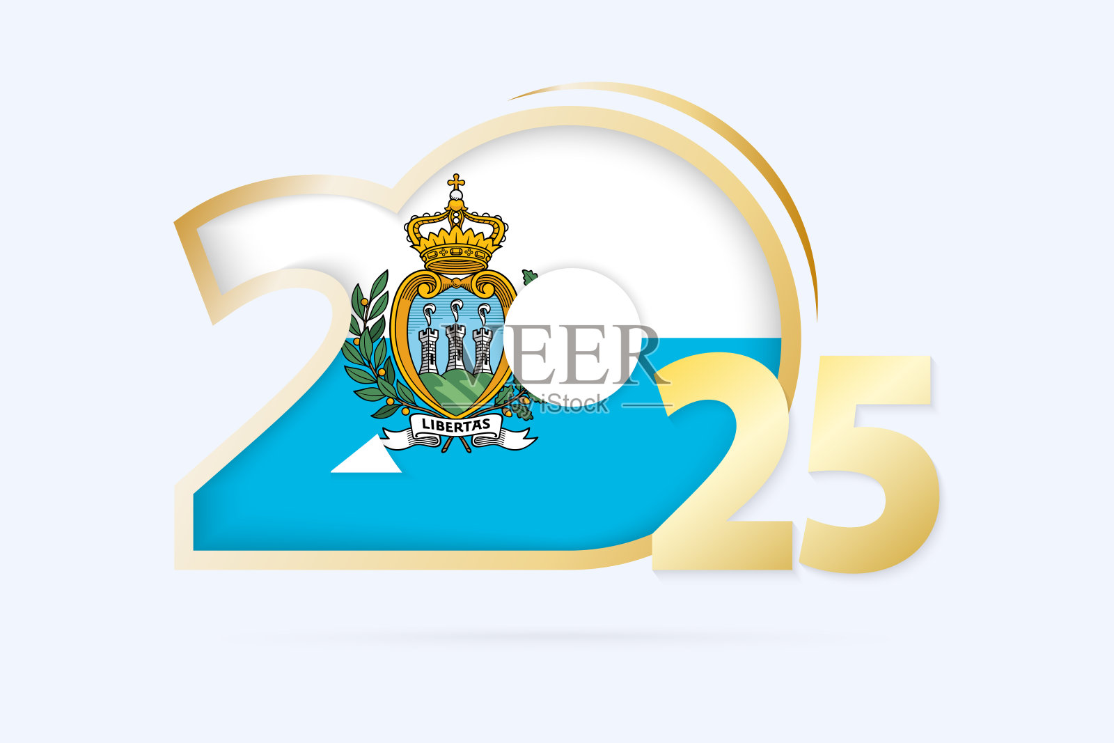 2025年圣马力诺国旗图案。插画图片素材