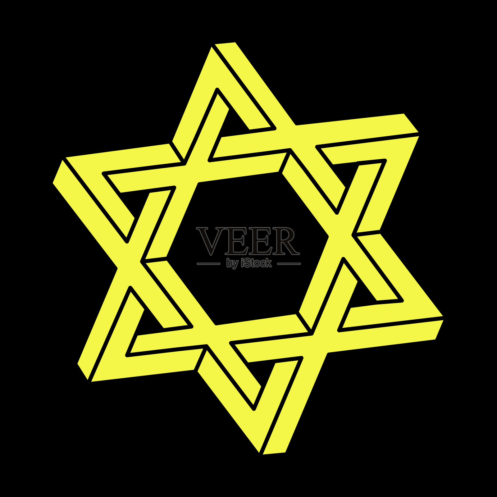 不可能的光学错觉形状。光学艺术对象。不可能的数据。线的艺术。埃舍尔悖论。几何学。插画图片素材