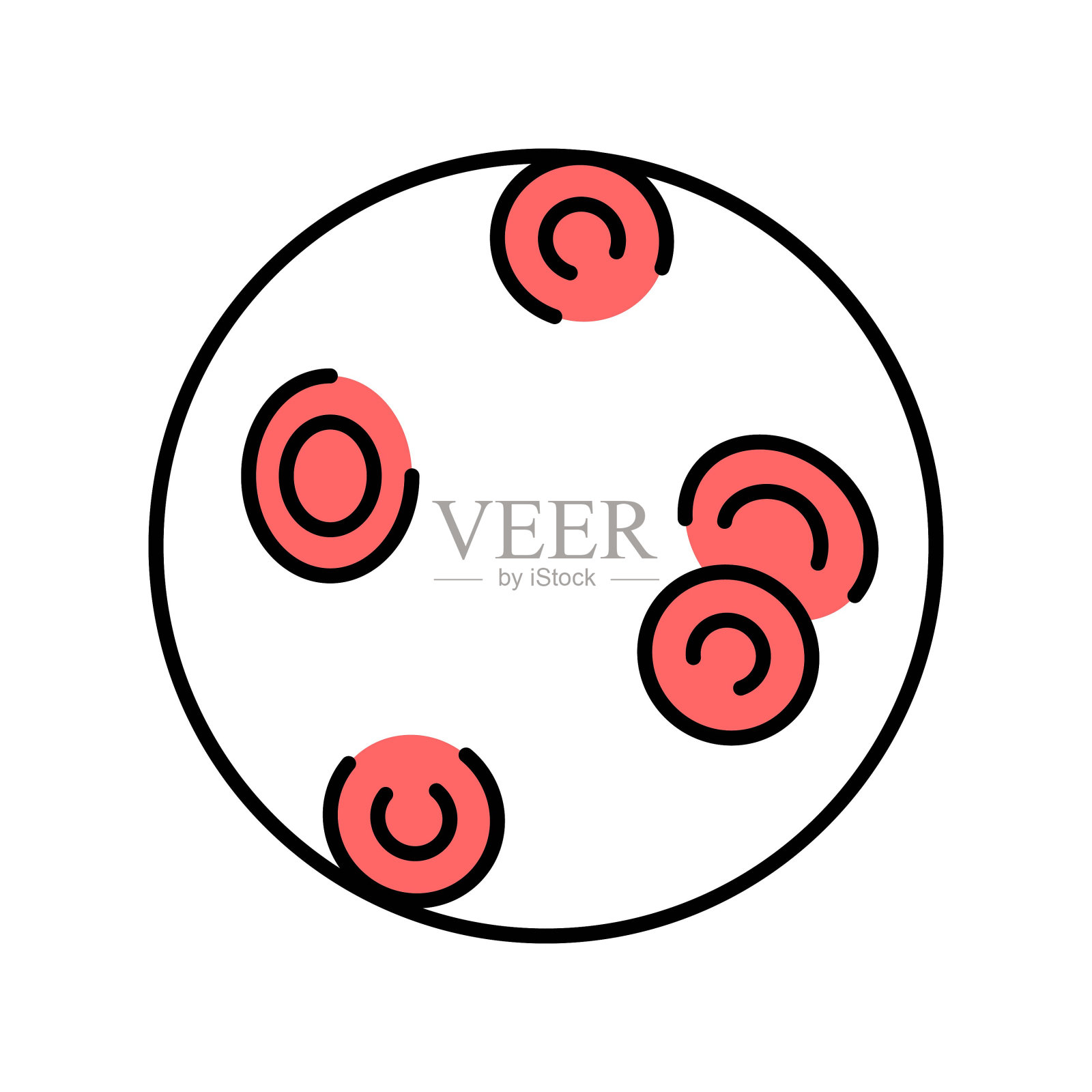 恶性贫血的颜色线图标。自身免疫性疾病。插画图片素材