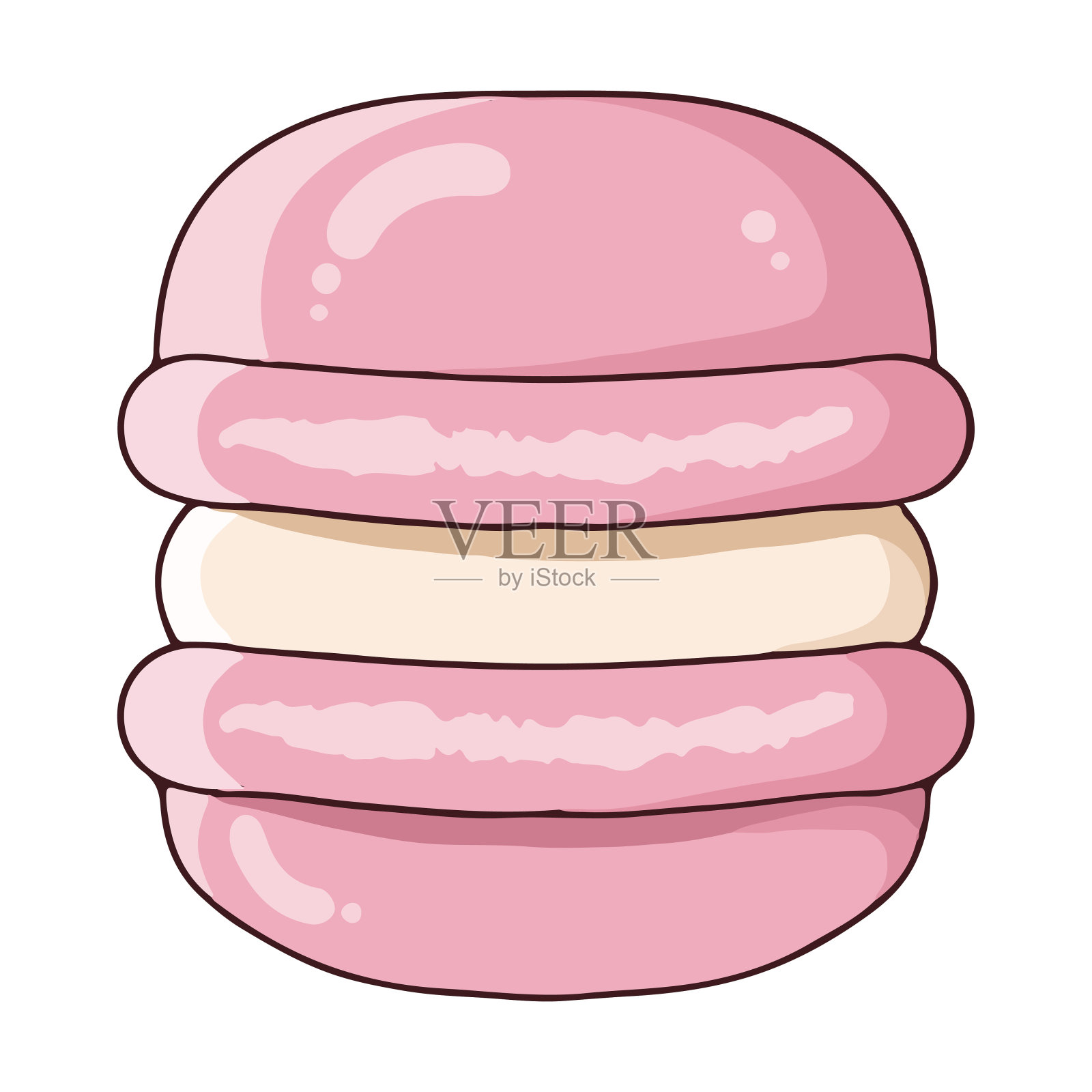 白色奶油沙粉马卡龙插画图片素材