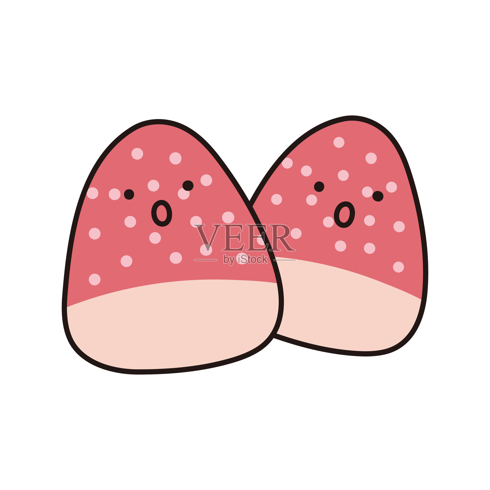 可爱的电车吻果冻插画图片素材