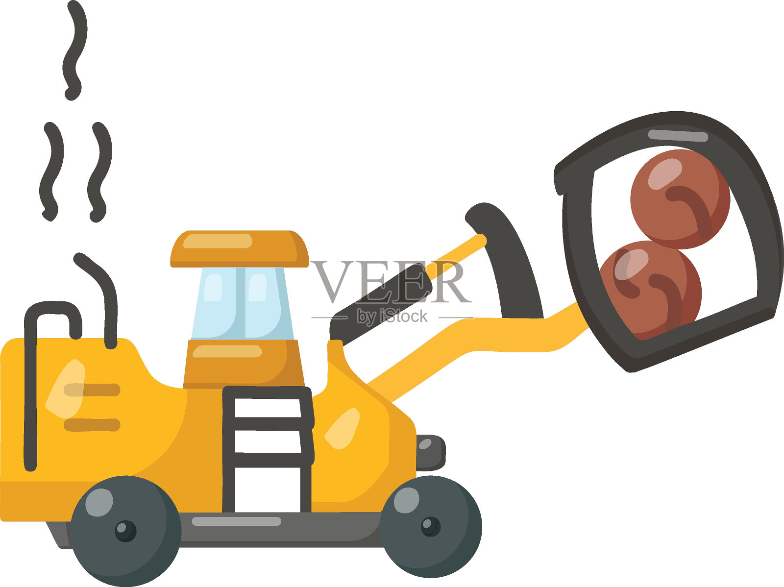 林业推土机概念，锯厂森林伐木推土机矢量颜色图标设计，木材和木材符号，森林砍伐产品标志，磨坊院子锯厂库存说明插画图片素材