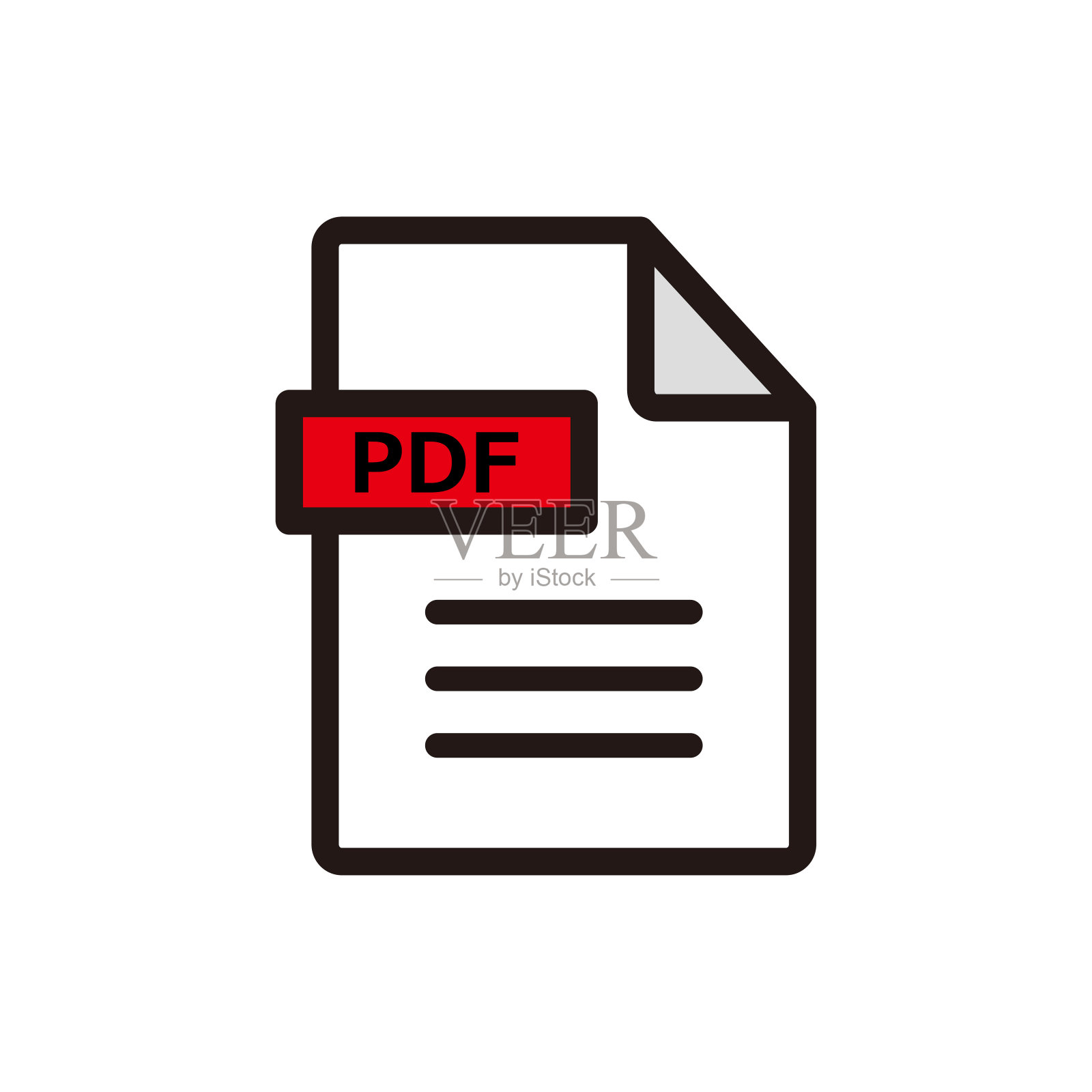 PDF文件图标。插画图片素材