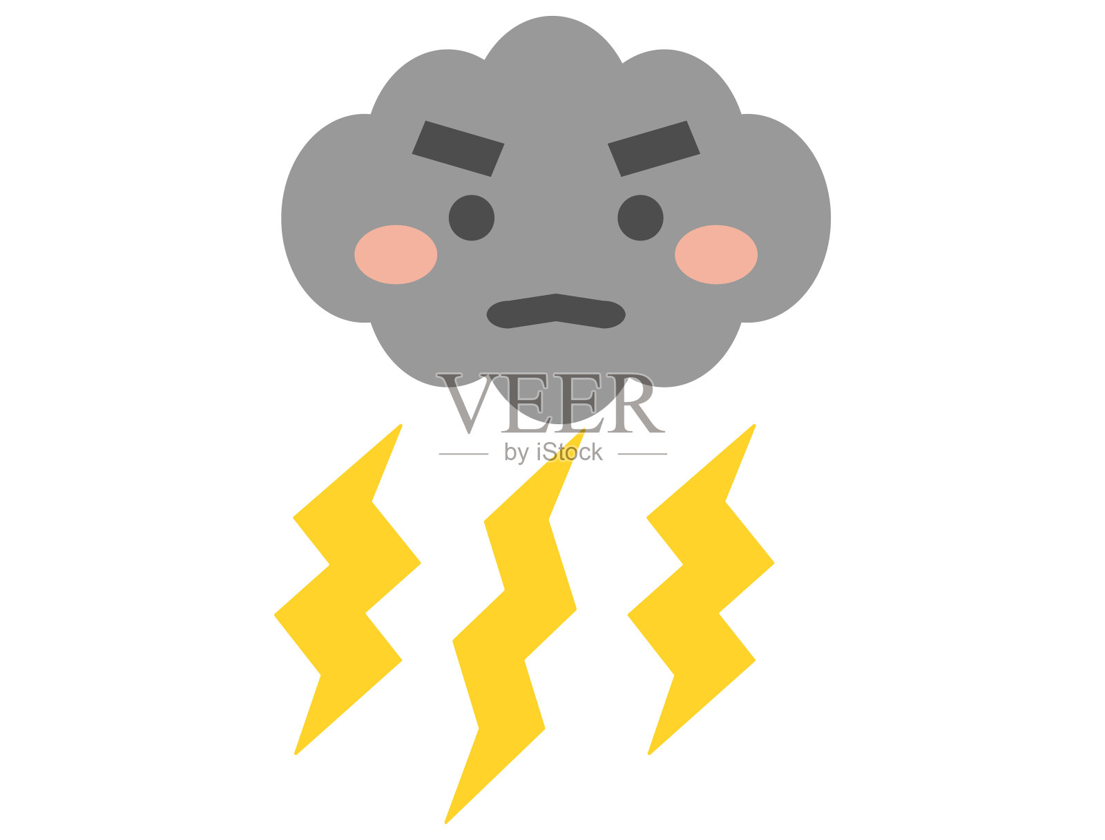 雷云的特征和闪电的插图插画图片素材